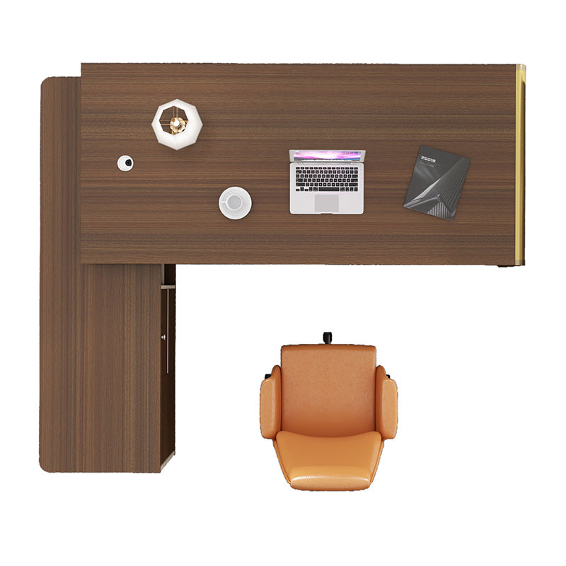 ANDERSON Executive Desk 2.0M - Reversible L-Shaped Office Desk in Hazelnut & Beige | Modern Home Office Furniture for Professionals & Remote Workers