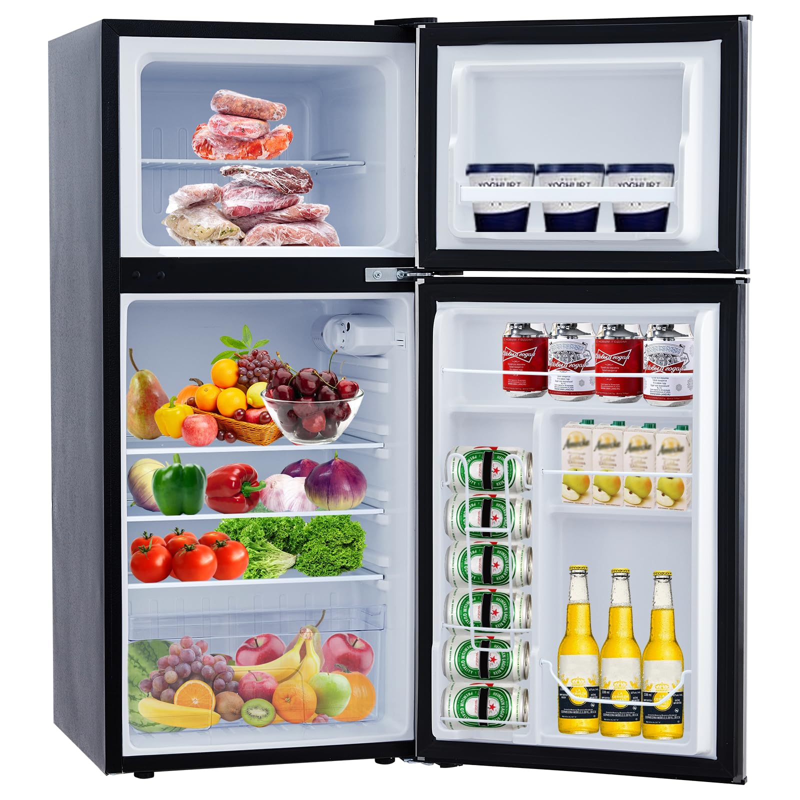 GARVEE 4.5 Cu. Ft Compact Refrigerator with Adjustable Thermostat - 2 Door Mini Fridge for Apartments, Dorms, Offices & Small Spaces - Energy Efficient & Quiet Cooling Solution