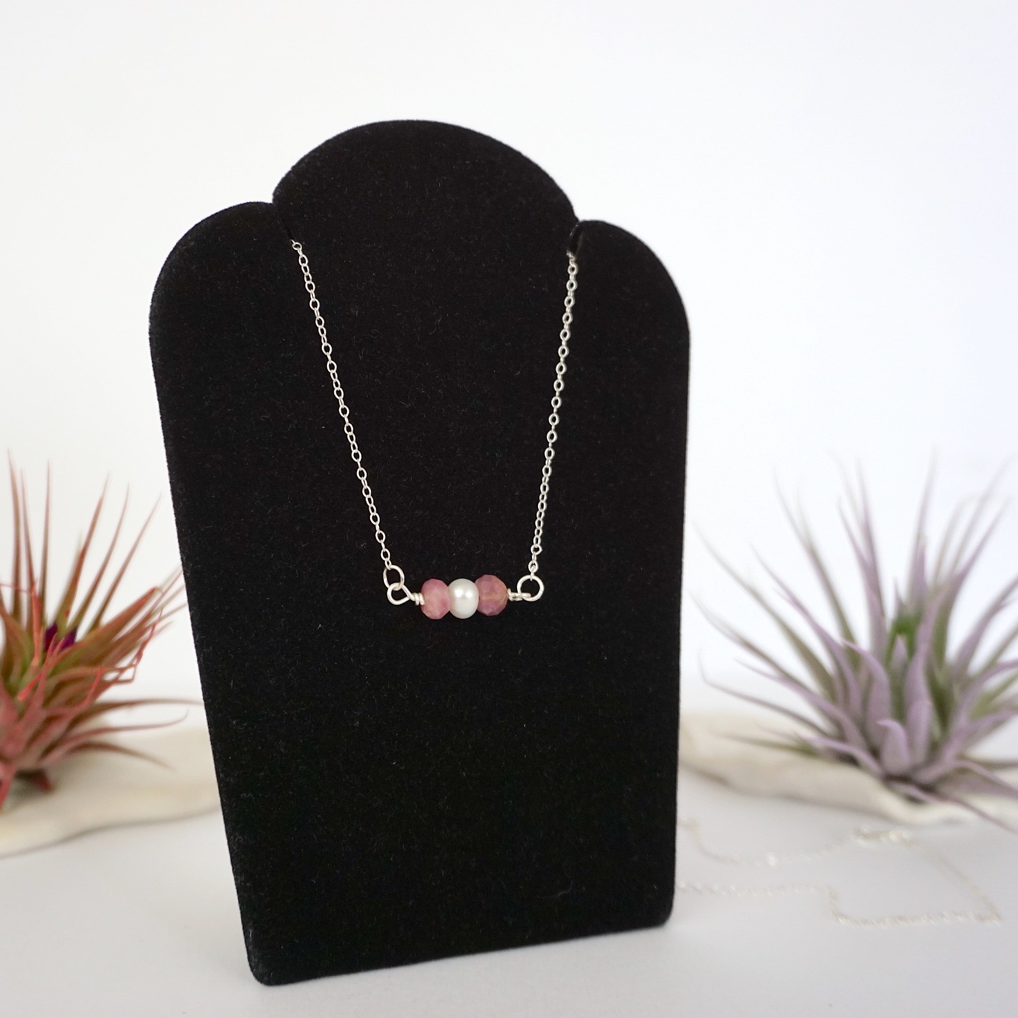 Elegant Ruby & Pearl Charm Necklace for Women - Perfect for Weddings, Parties & Special Occasions