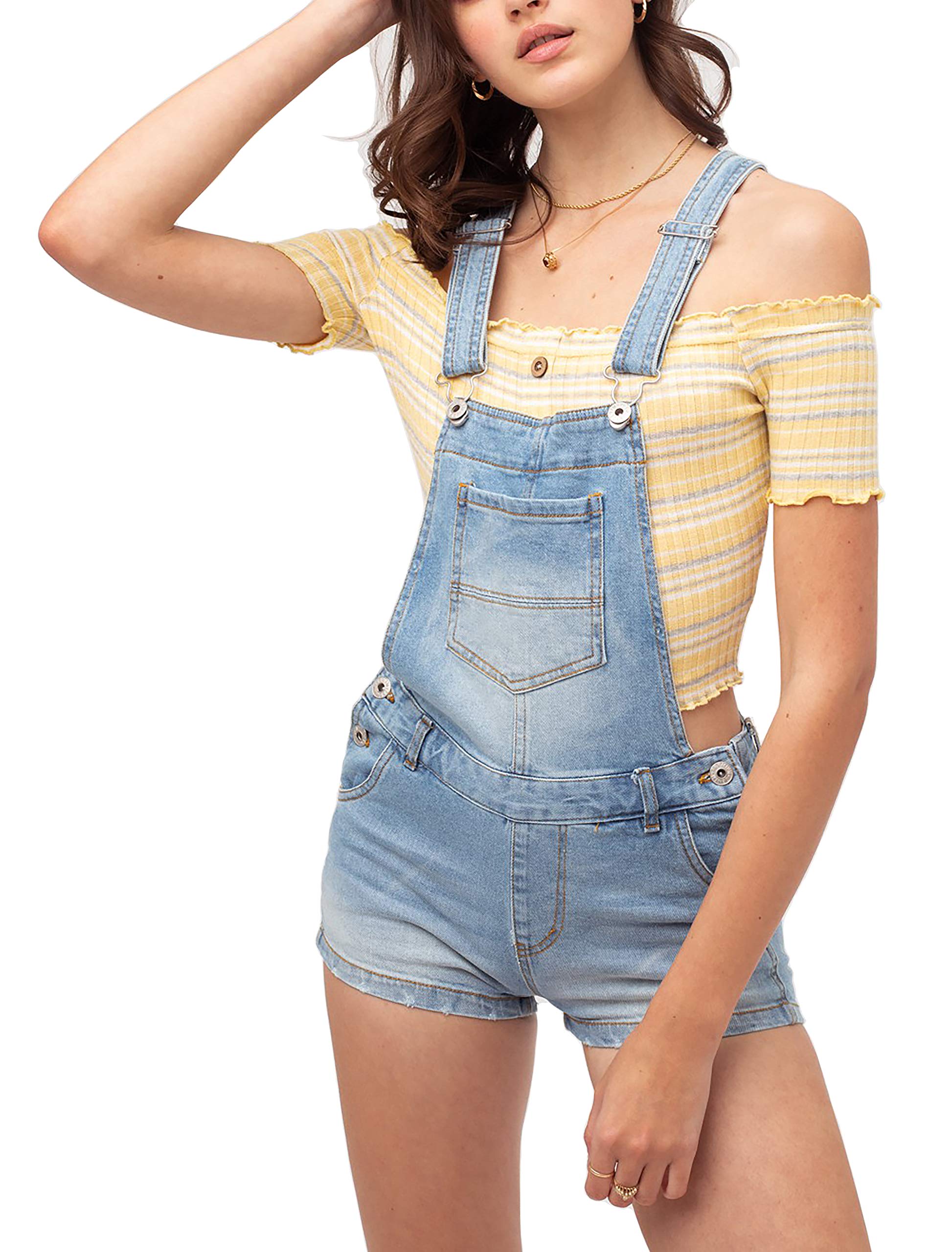 Women's Denim Romper Shorts - Cute Summer Shortalls for Casual Outings, Beach Trips & Music Festivals | theSimple Brand