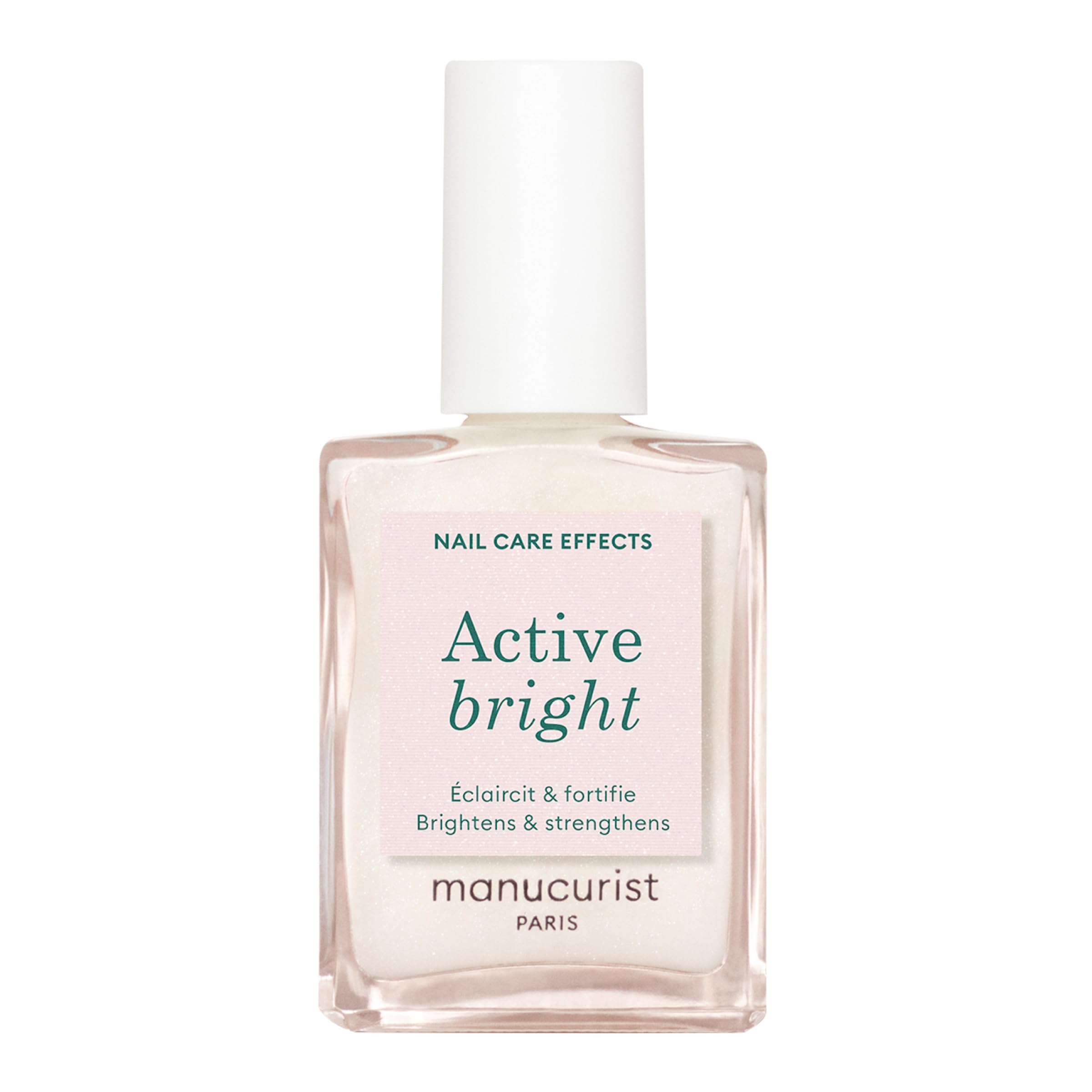 Manucurist Active Bright™ All-in-One Nail Perfector: Brightening Treatment Polish & Care - No UV Lamp Needed - Vegan, Cruelty-Free & Made in France - White Nail Polish for Whitening & Strengthening - Perfect for French Manicures & Everyday Nail Care
