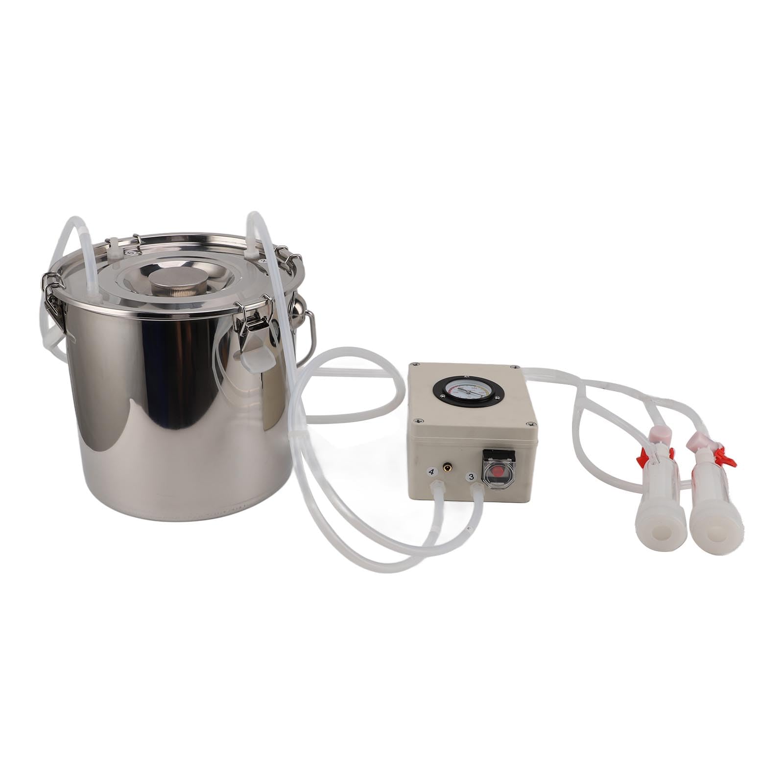 Electric Pulsation Milking Machine - Time & Labor Saving Goat Milking Equipment with Silicone Hose (US Plug) - Perfect for Dairy Farms, Small Homesteads & Goat Milk Storage/Transport