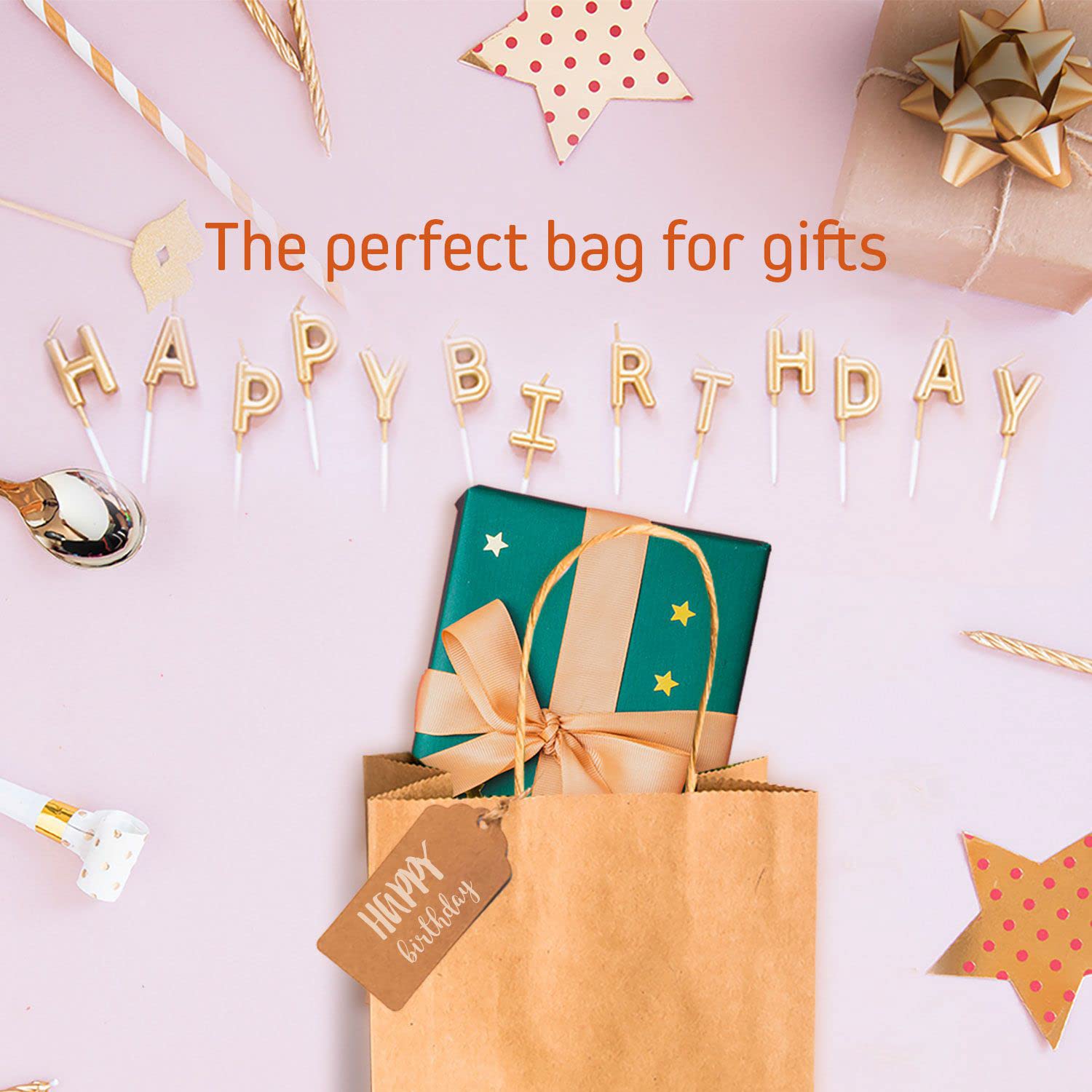 Eco-Friendly Kraft Paper Bags with Twisted Handles - 13x7x17 Inches Bulk Multi-Use Solid Print Gift Bags (25 Pack, Wine Red) - Perfect for Retail Packaging, Wedding Favors & Party Decorations