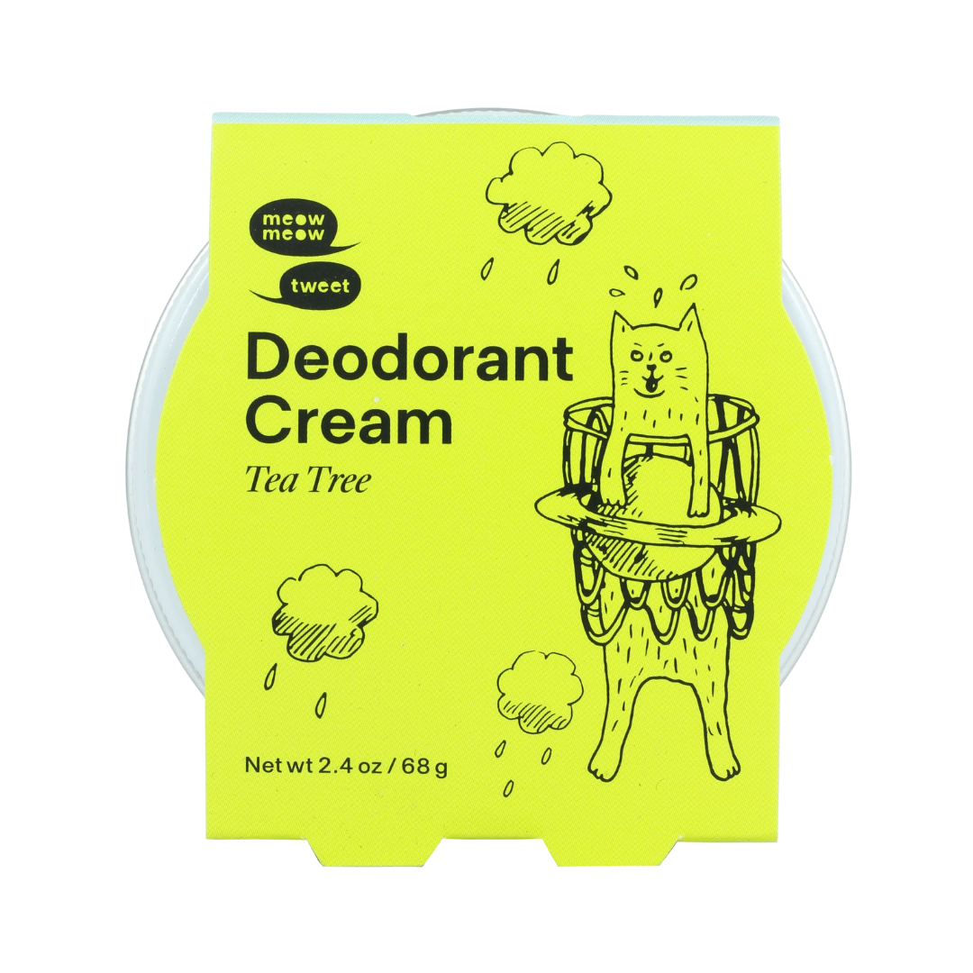Meow Meow Tweet Tea Tree Deodorant Cream - Natural & Vegan Underarm Care for Sensitive Skin - Perfect for Gym, Travel & Daily Freshness