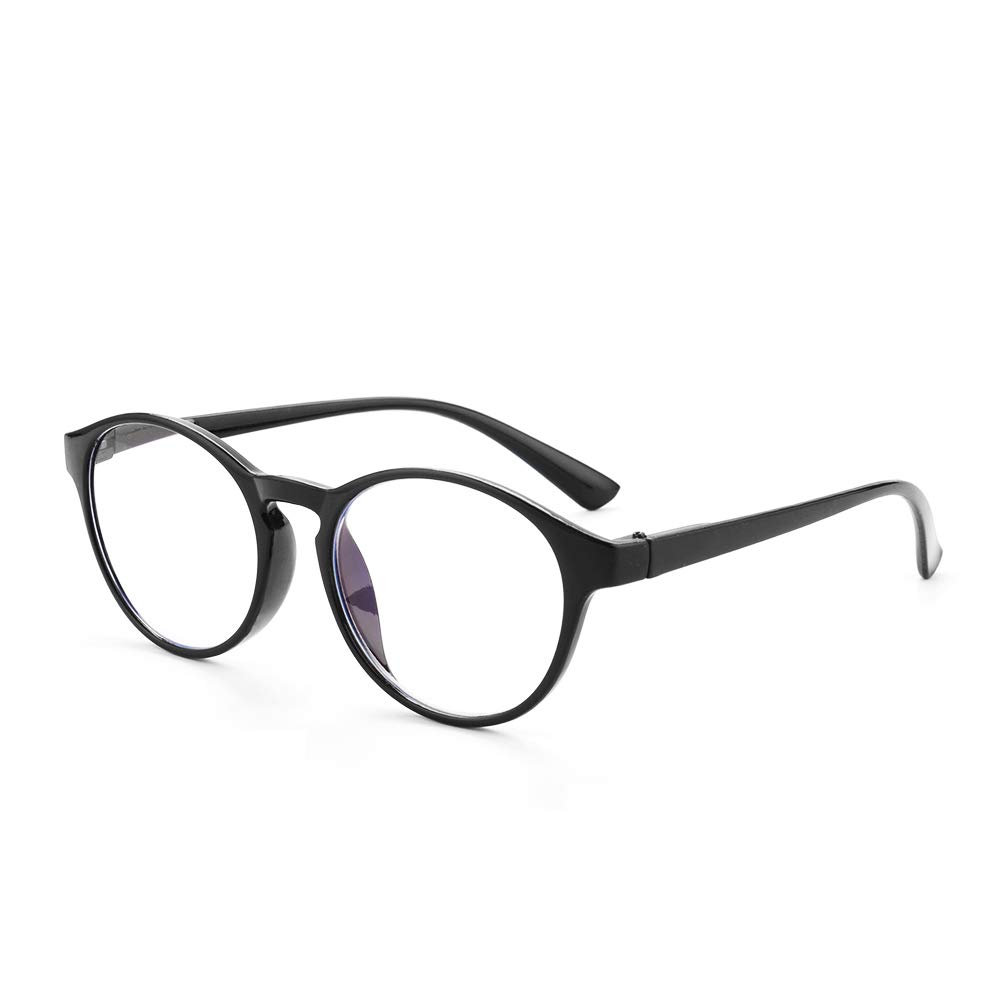 Blue Light Blocking Reading Glasses - Retro Round Frame Magnifying Eyewear for Men & Women (+4.00 Strength) - Perfect for Computer Work, Reading & Screen Time