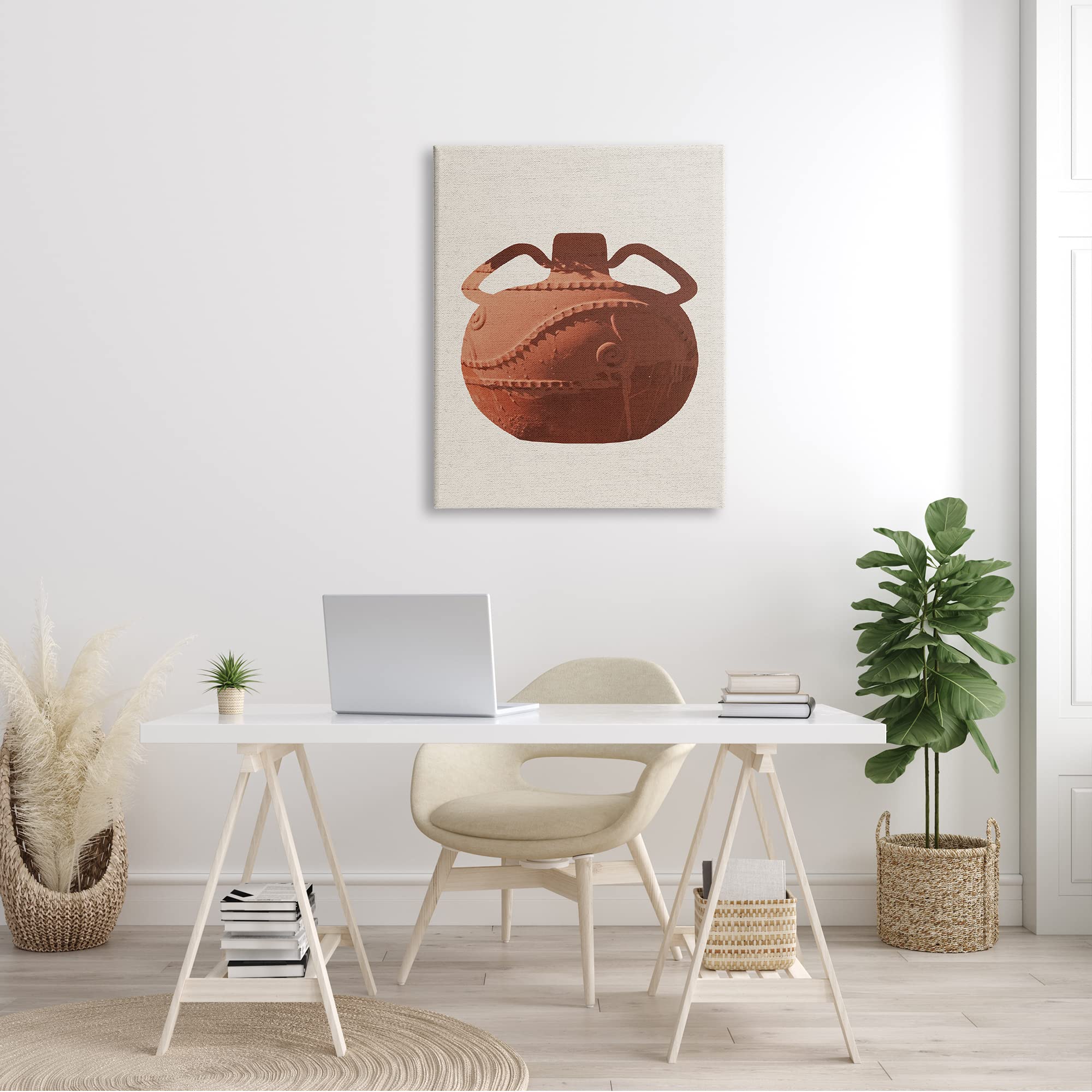 Stupell Industries Ancient Clay Urn Modern Still Life Brown Pottery Canvas Wall Art - 30