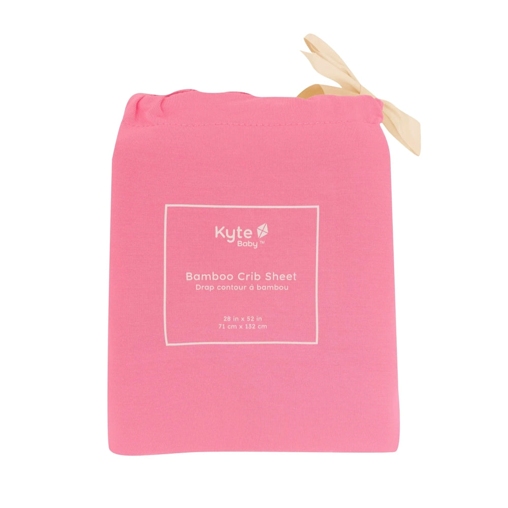 Kyte Baby Crib Sheet - Soft Organic Cotton Fitted Crib Sheet in Guava Pink | Breathable & Hypoallergenic for Baby's Nursery & Safe Sleep