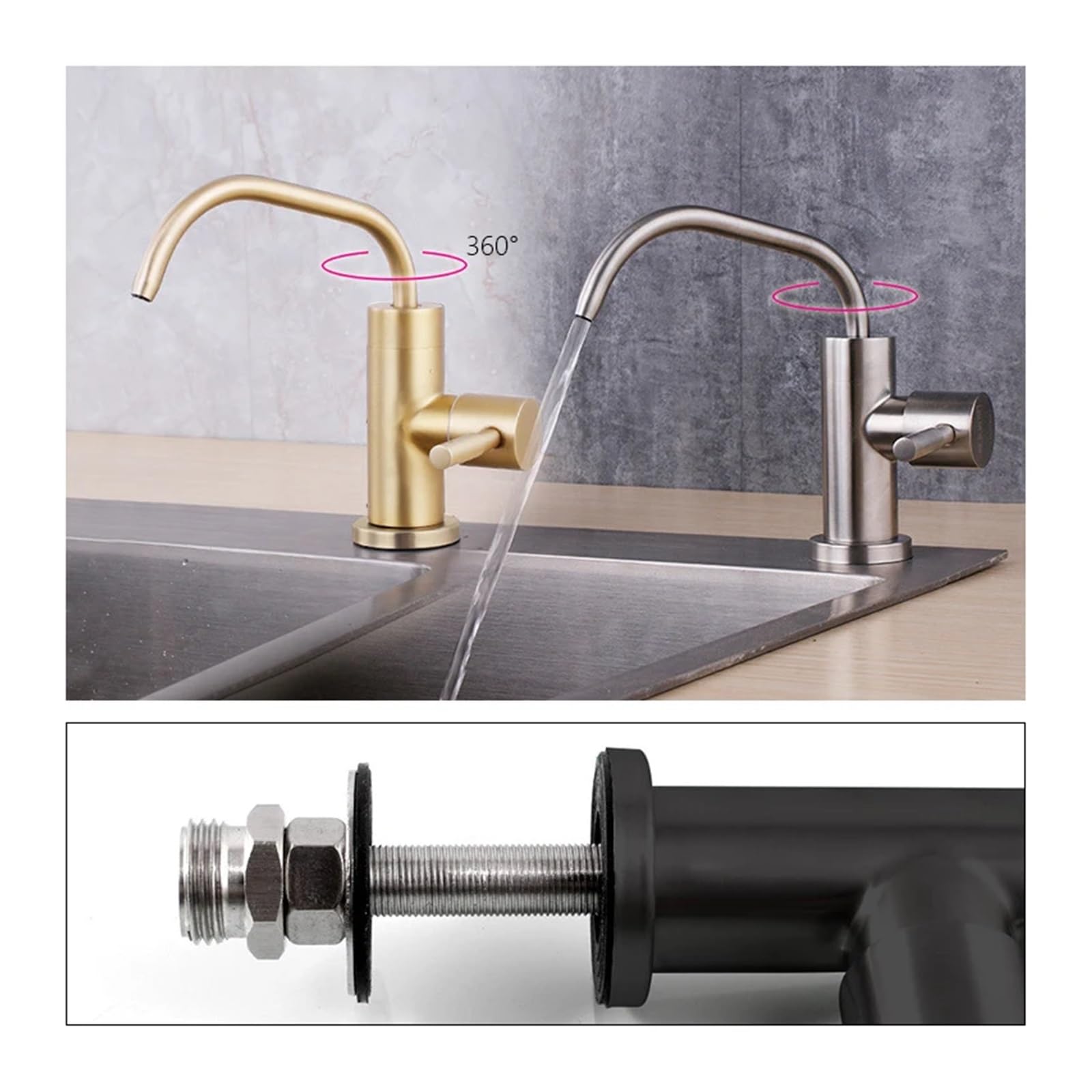 Premium Stainless Steel Reverse Osmosis Water Filter Faucet - Single Handle Drinking Water Purifier for Kitchen Sink (Silver) | Perfect for Clean Drinking Water & Cooking Needs