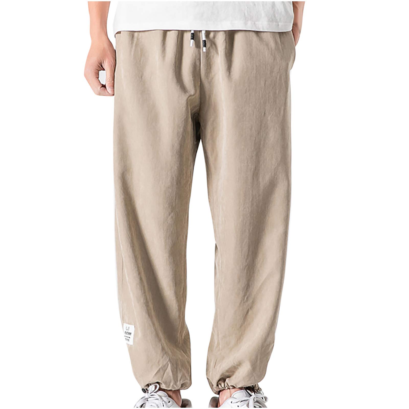Men's Khaki Cargo Pants - Classic Twill Relaxed Fit Workwear & Combat Safety Trousers with Stretch | Durable Outdoor Hiking, Construction & Casual Wear