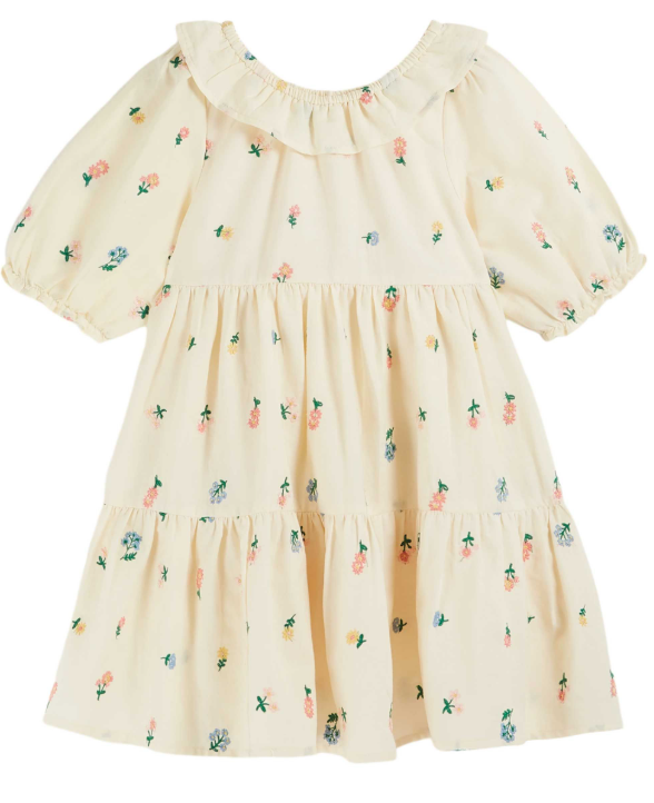 Emile & Ida Brodee Robe for Girls (Size 2-12A) - Floral Embroidery Dress for Special Occasions, Parties & School Events