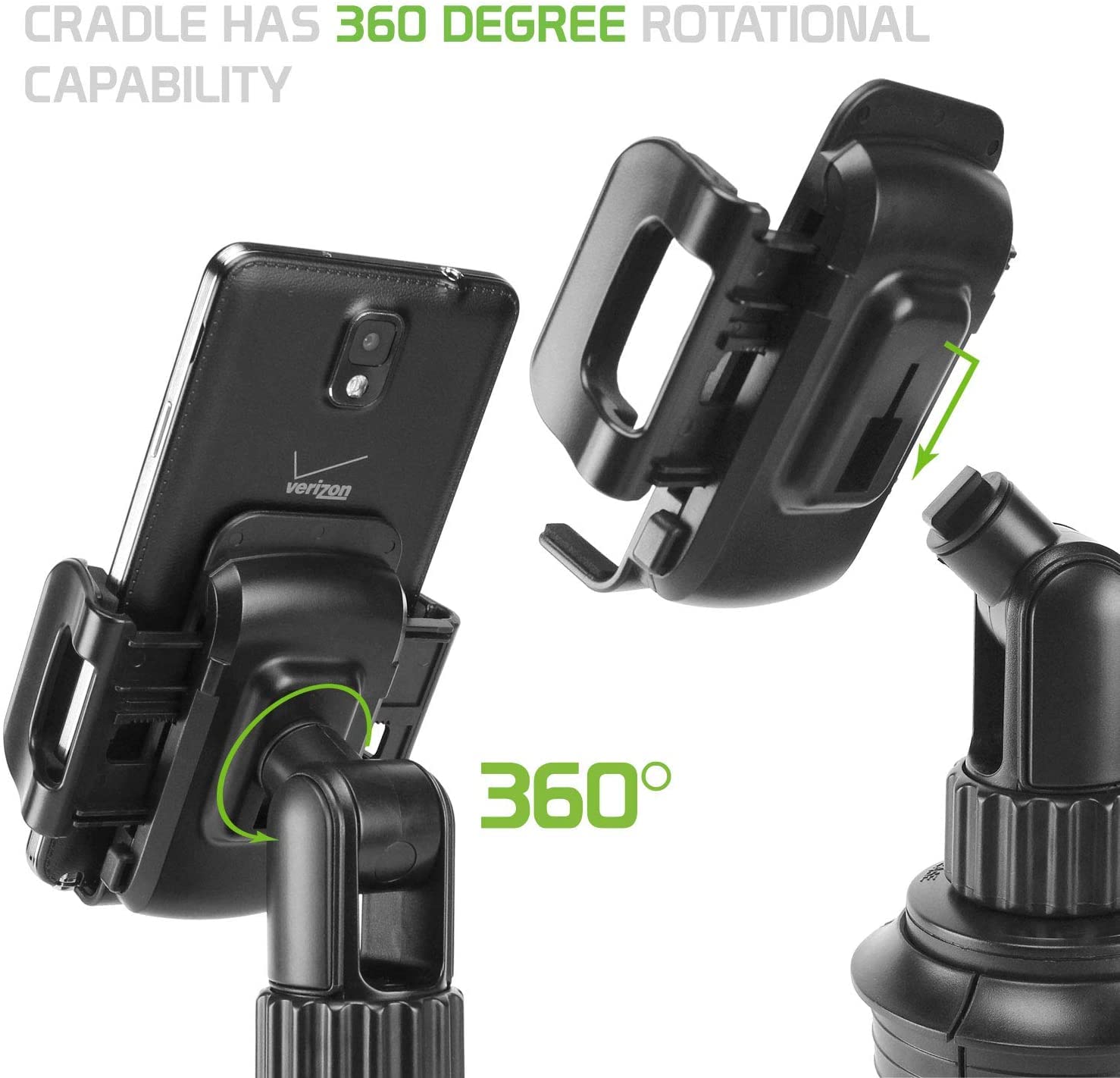 Universal Car Cup Holder Phone Mount - Adjustable Cell Phone Holder for iPhone, Samsung & More - Perfect for Road Trips, Commuting & Hands-Free Driving