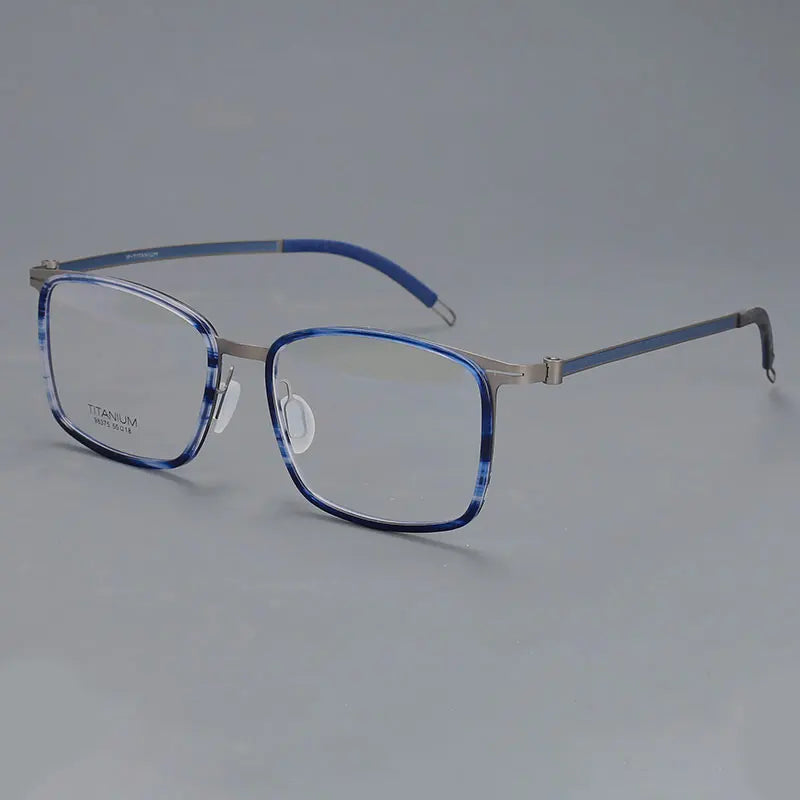 CCspace Unisex Full Rim Square Screwless Titanium Eyeglasses 57174 - Lightweight Durable Frame for Men & Women - Perfect for Reading, Work & Everyday Use
