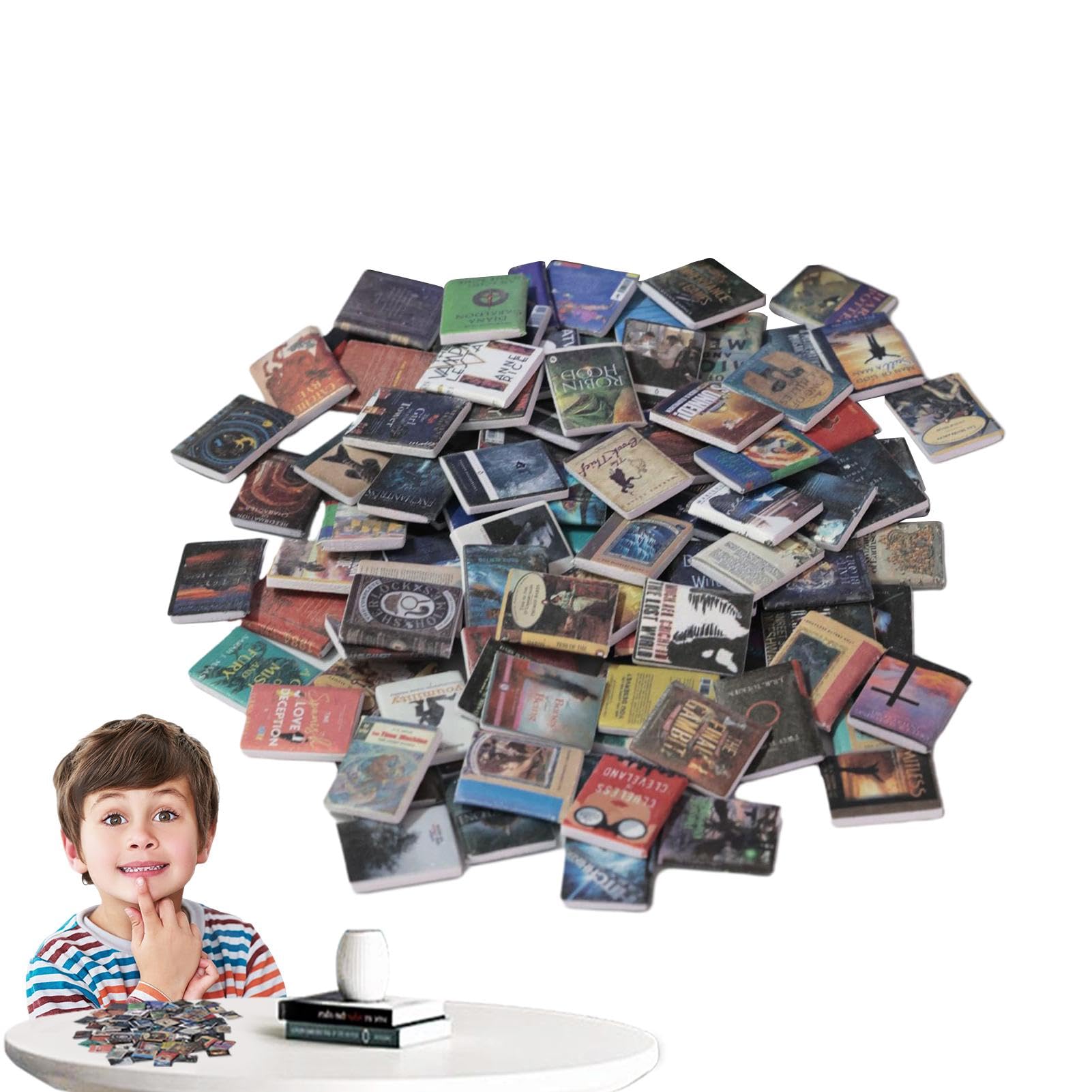 200-Piece Miniature Books for Dollhouse - Tiny Brand Books & Accessories - Perfect for Dollhouse Decor, DIY Crafts, and Miniature Scenes