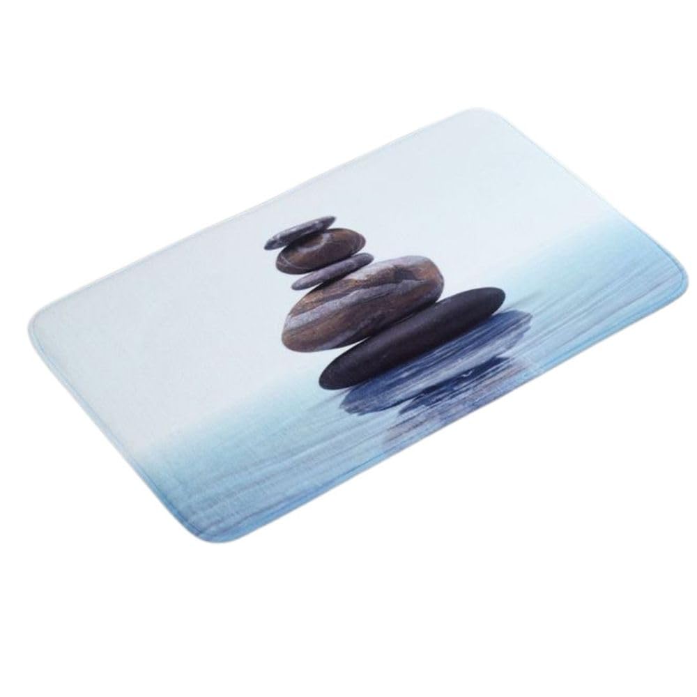 WENKO Non-Slip Meditation Bathroom Mat - Soft, Absorbent & Quick-Dry - Multi-Color Shaggy Rug for Bath, Shower & Yoga - Perfect for Spa, Meditation & Relaxation at Home