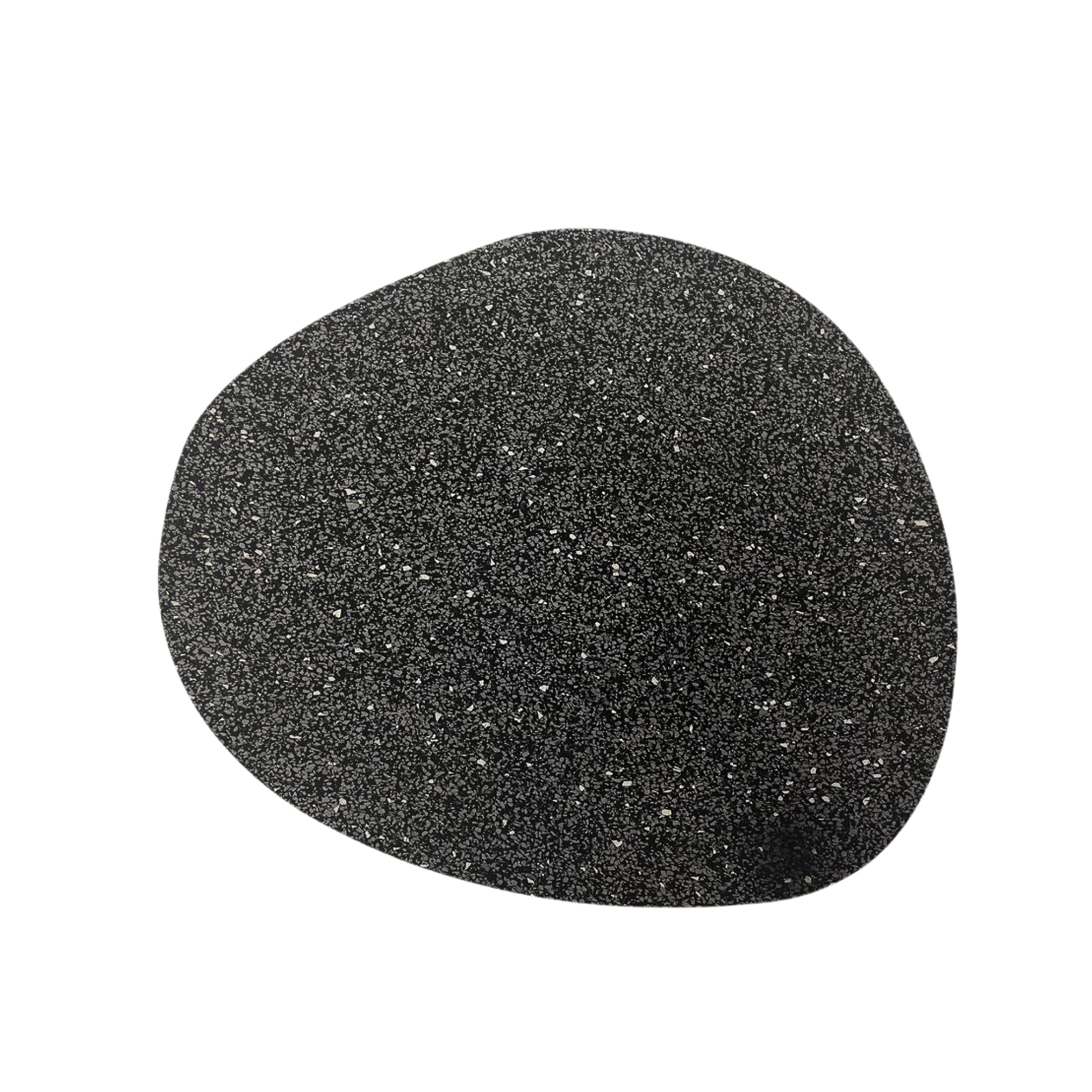 DESIGNSTUFF Black Speckle Curve Placemat - Waterproof & Non-Slip Dining Table Mat for Kitchen, Restaurant, or Party Decor