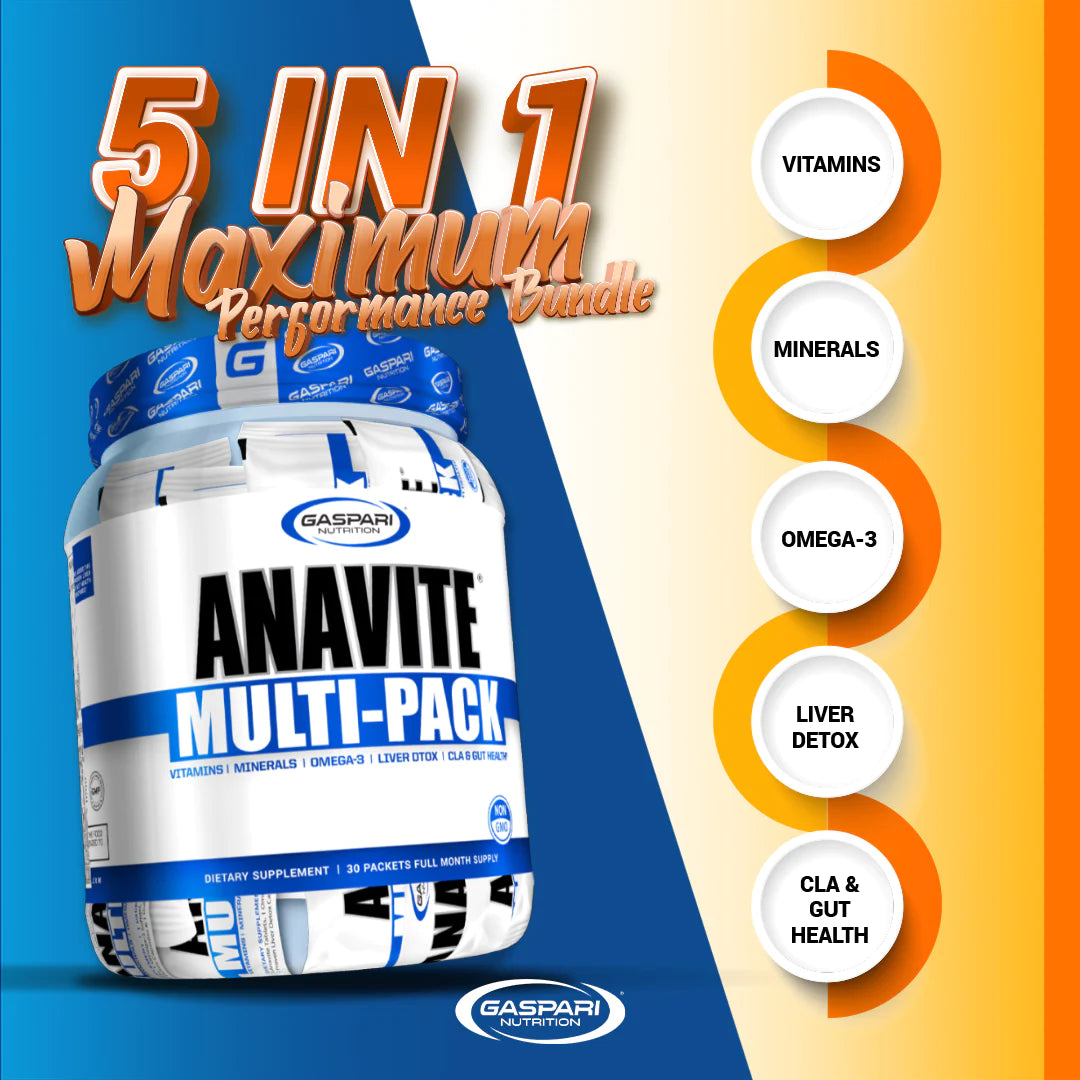 Gaspari Nutrition Anavite Multivitamin Pack - Premium Daily Multivitamin for Men & Women - Supports Energy, Immunity & Recovery - Ideal for Athletes, Fitness & Active Lifestyle