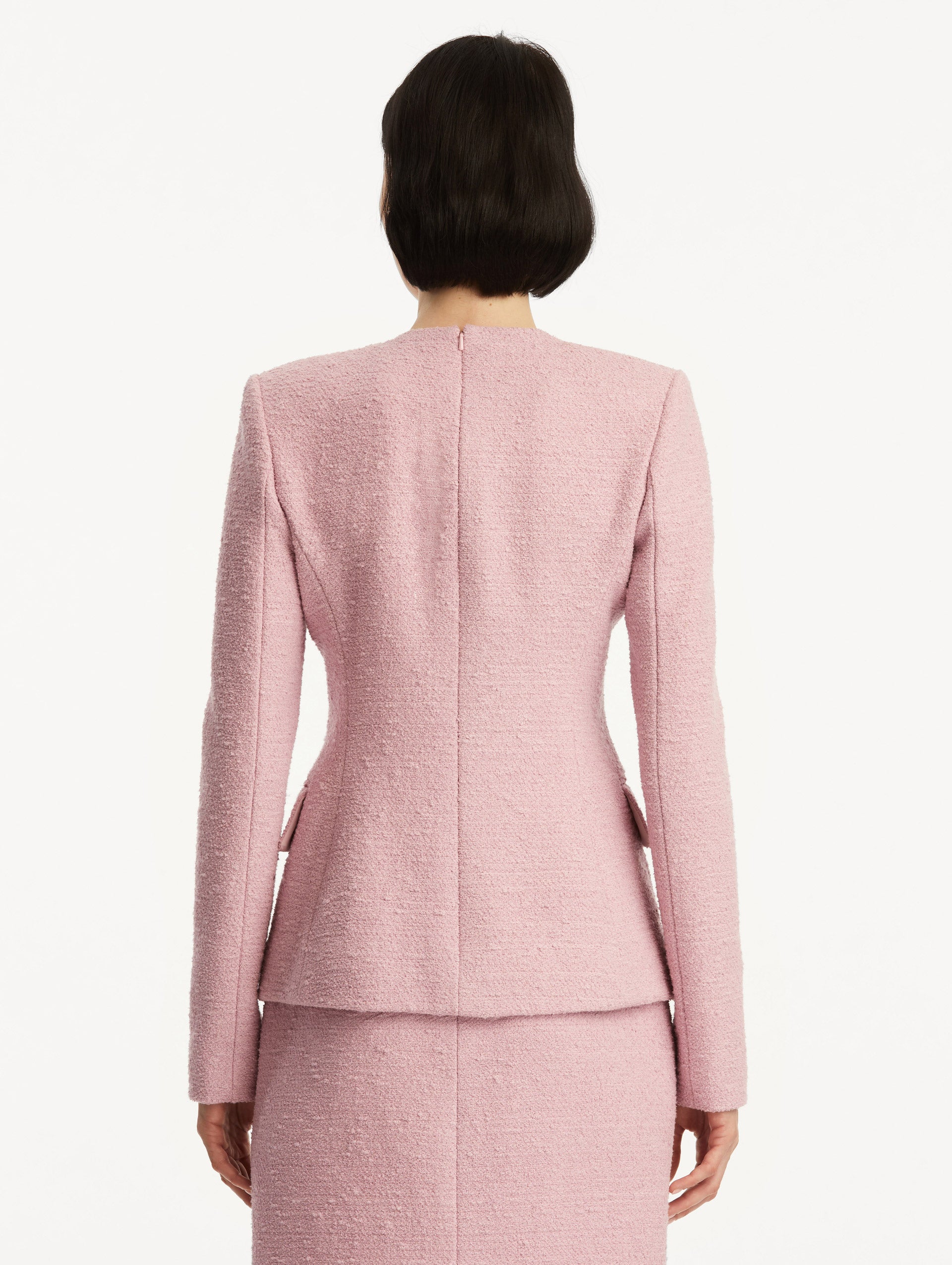 Stylish Twist Detailed Tweed Jacket for Women - Elegant Blazer with Vintage Pattern, Perfect for Office, Dating & Fall Fashion Outfits