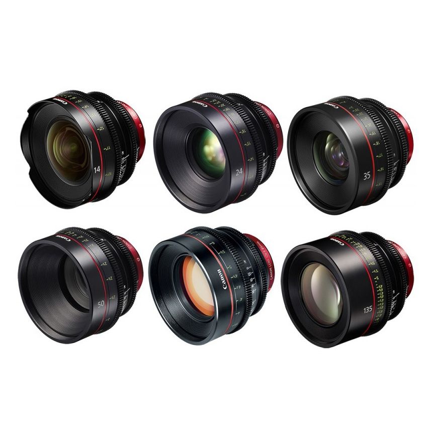 Canon EF Cinema 6 Prime Lens Kit CN-E 14mm 24mm 35mm 50mm 85mm 135mm Cine Lenses for Filmmaking & Professional Videography - Perfect for Movies, TV Shows, and Commercial Production