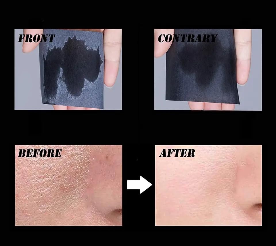 Organic Bamboo Charcoal Blotting Papers - 100 Sheets | Natural Oil Absorbing Facial Sheets for Oily Skin, Acne & Shine Control | Perfect for Makeup Touch-Ups, Gym, Travel & Daily Skincare Routine
