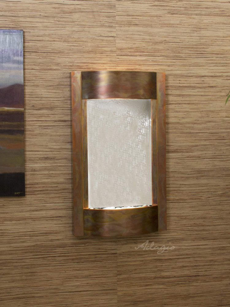 Adagio Serene Waters Rustic Copper Silver Mirror SWA1040 - Vintage Bathroom Wall Mirror for Farmhouse Decor, Bedroom Vanity & Entryway