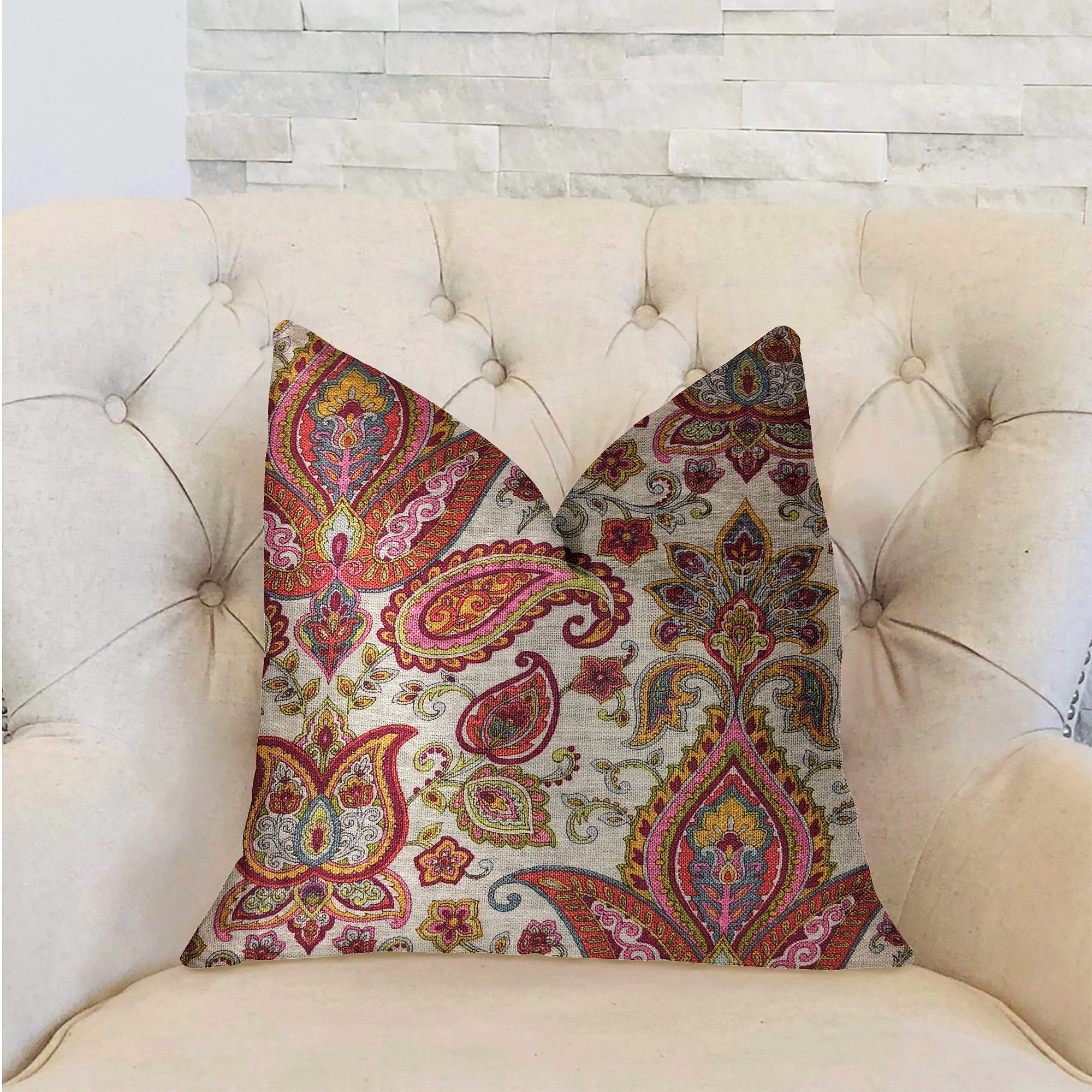 Plutus Tulip Safari Luxury Throw Pillow 20x36 Inches - King Size Decorative Cushion for Sofa, Bed & Living Room - Exotic Floral Design Home Decor Accent