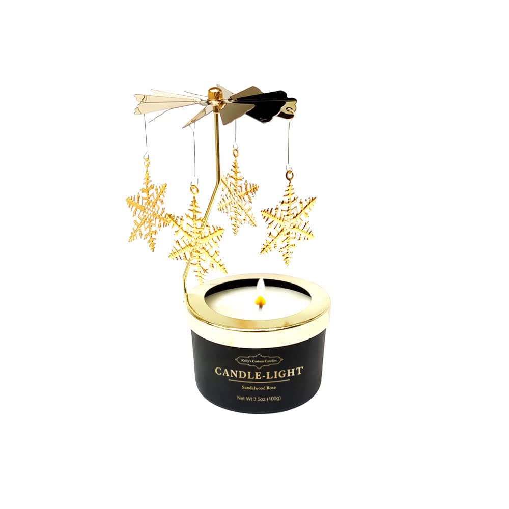Kelly's Custom Rotatable Snowflake Candles - Unique Birthday Gifts for Women, Wife, Mom & Colleagues | Perfect for Christmas, Anniversary & Thanksgiving | Home Decor & Romantic Gift Idea