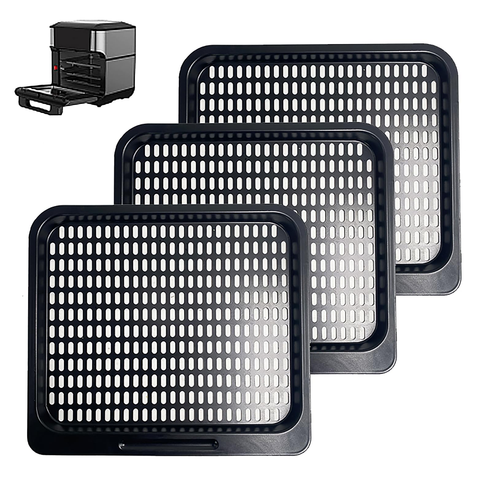 3-Piece Nonstick Replacement Mesh Cooking Racks for Instant Vortex Plus 10 Quart & Power XL Chefman Innsky CROWNFUL 10.6 Quart Air Fryer Ovens - Perfect for Baking, Roasting, and Air Frying Chicken Wings, Vegetables, and More
