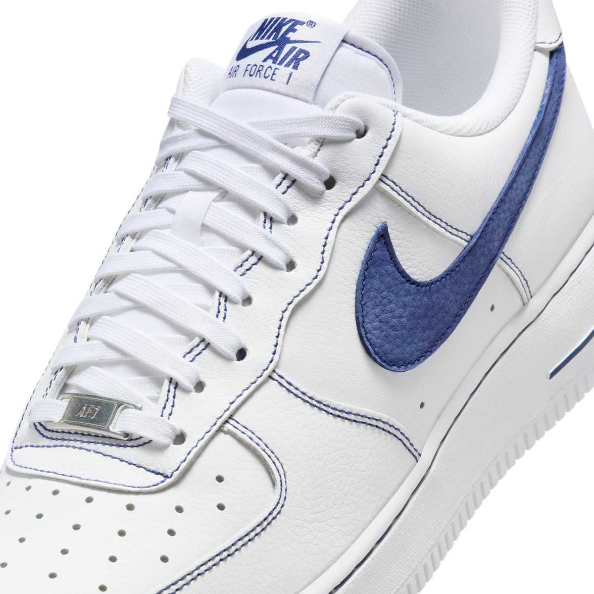 Nike Air Force 1 '07 LV8 Men's Sneakers - White & Deep Royal Blue Basketball Shoes for Casual Wear & Street Style