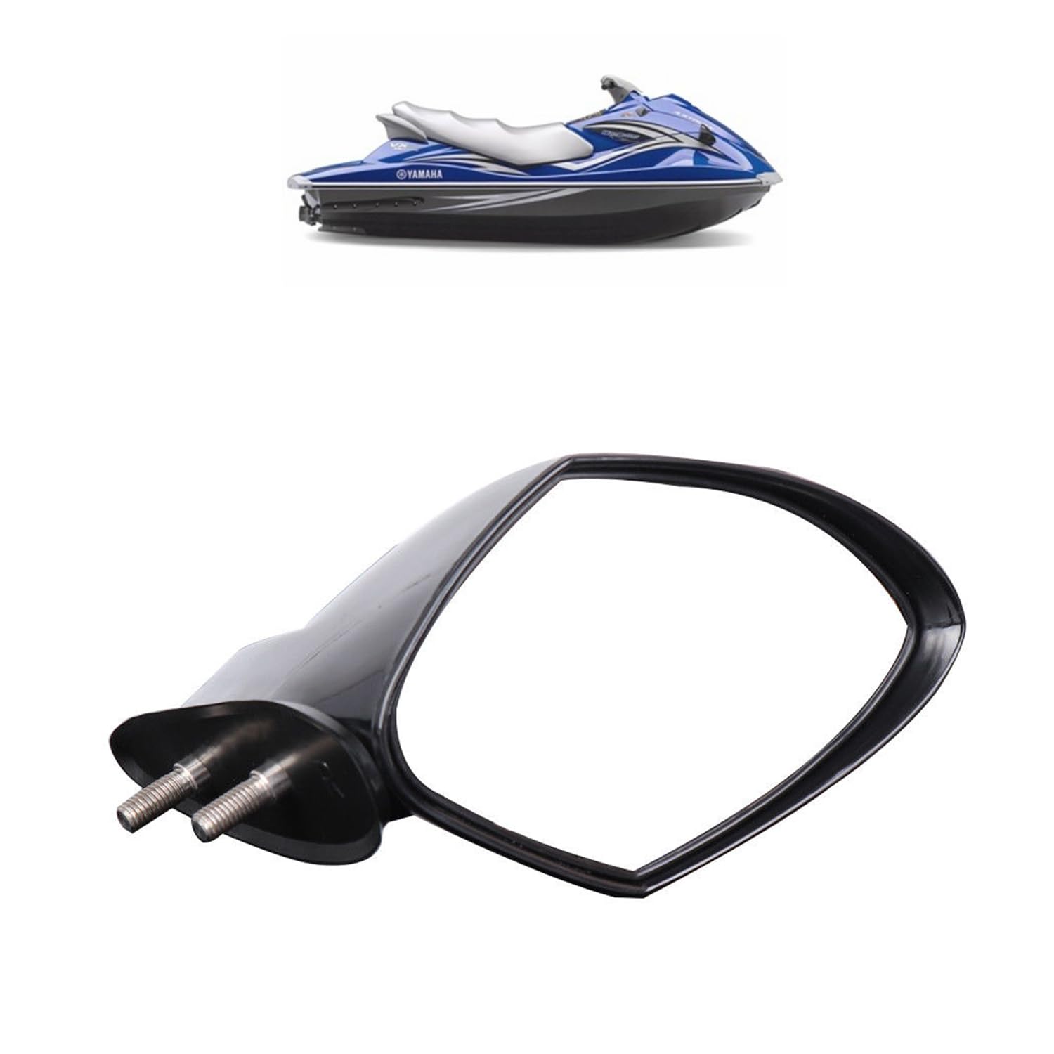 Yamaha WaveRunner 2005-2009 Right Side Mirror Replacement - Compatible with VX110, Deluxe, Cruiser, Sport Models (Black, OEM Part# F1S-U596C-10-00) - Perfect for Jet Ski Enthusiasts & Water Sports Safety