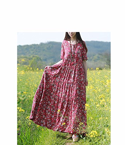 Women's Floral Print Maxi Shirt Dress - Cotton Bohemian Beach Dress for Summer | Perfect for Vacations, Pool Parties & Casual Outings