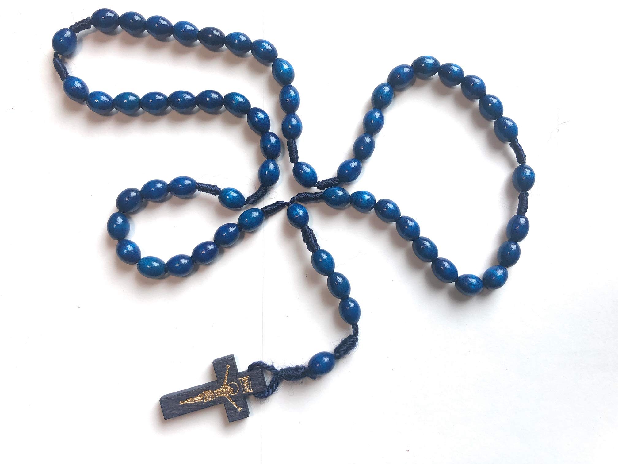Authentic Holy Relic Rosary Touched to St. Dymphna, St. Maximilian Kolbe & St. Rita - Patron Saints for Mental Health, Depression, Anxiety, Addiction Recovery - AA NA Sobriety Gift - Blue Prayer Beads for Christmas & Daily Devotion