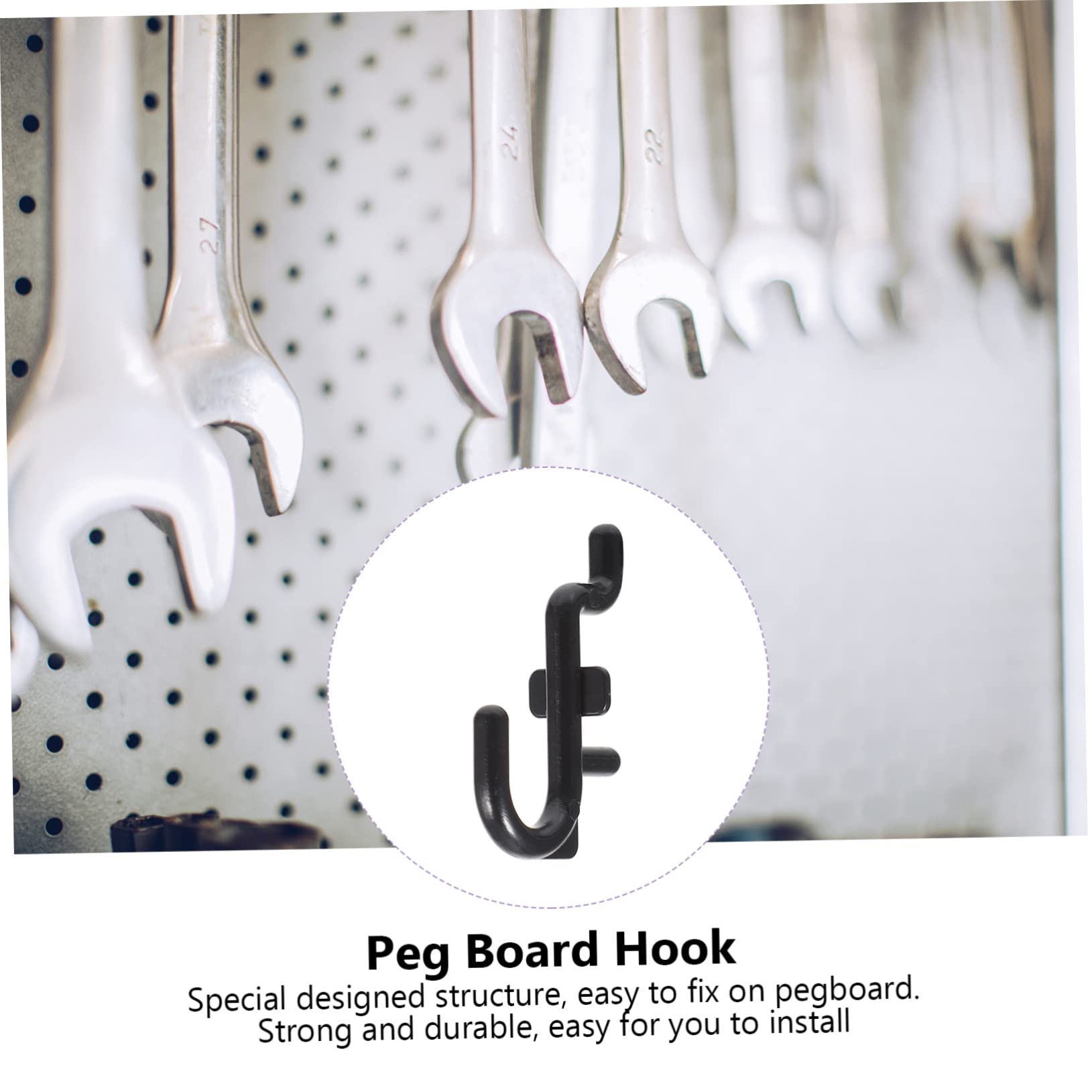 VILLFUL 100PCS Pegboard Hooks - Heavy Duty Metal & Plastic Display Hooks for Tool Organization - Easy Installation for Garage, Workshop & Retail Store Displays