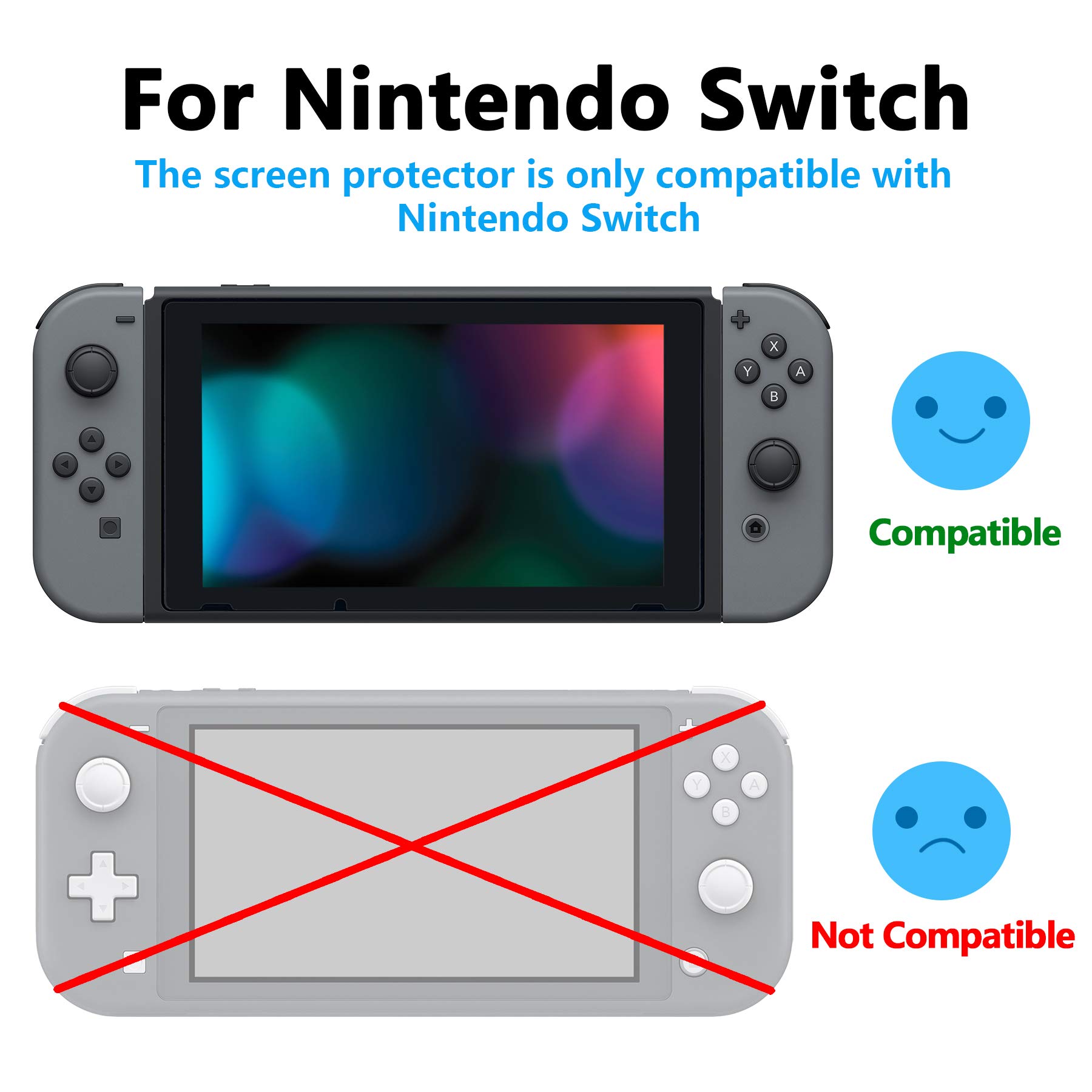 eXtremeRate Soft Touch Joy-Con Controller Replacement Shell Case with Full Black Buttons & Light Violet Border - Custom Housing for Nintendo Switch Joy-Con - Includes Tempered Glass Screen Protector for Enhanced Gaming Protection (Perfect for Travel, Home Gaming & Switch Modding)