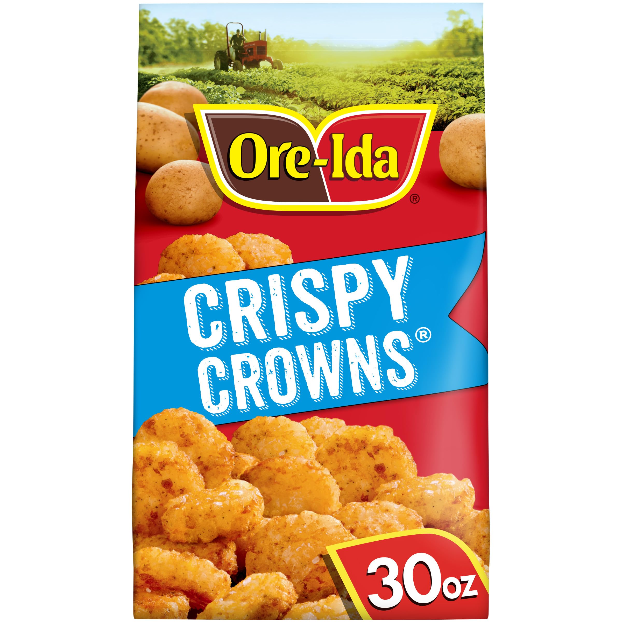 Ore-Ida Crispy Crowns Seasoned Shredded Potatoes - 30 oz Bag - Perfect for Breakfast, Snacks, and Family Gatherings
