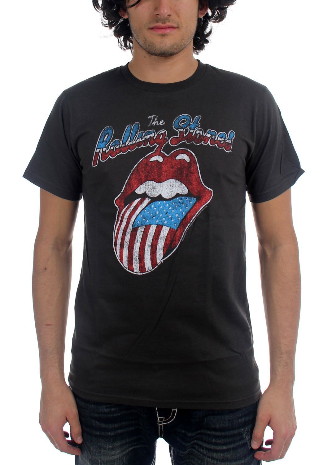 The Rolling Stones Tour of America Vintage T-Shirt for Men - Gun Metal Gray | Classic Rock Band Tee for Concerts, Casual Wear & Music Fans