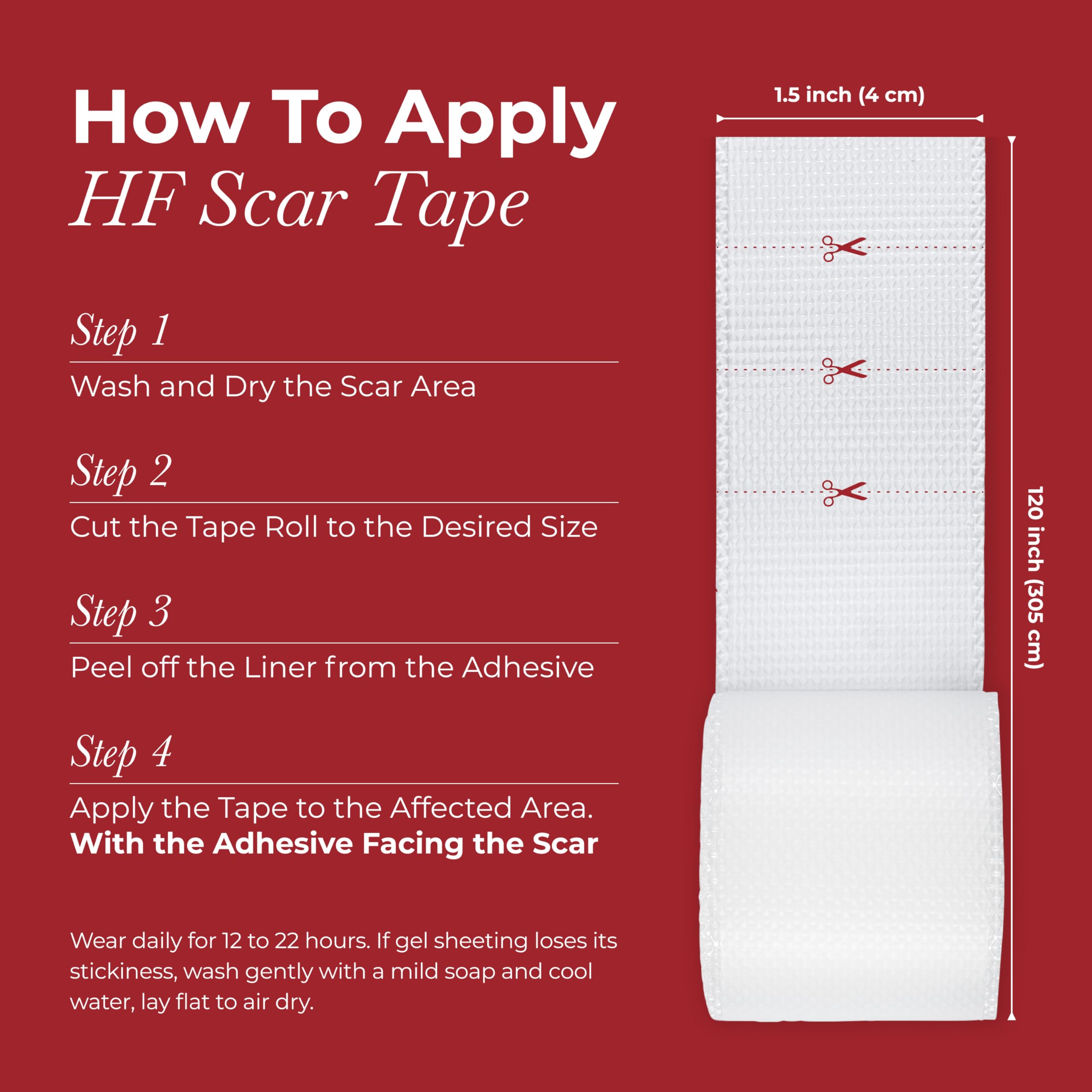 Physician Formulated Silicone Scar Sheets - Medical Grade Scar Tape for Surgery, C-Section, Keloids & Hypertrophic Scars - Reusable Scar Removal Patches for Post-Surgery Recovery & Skin Repair - Perfect for Daily Wear & Fading Old Scars