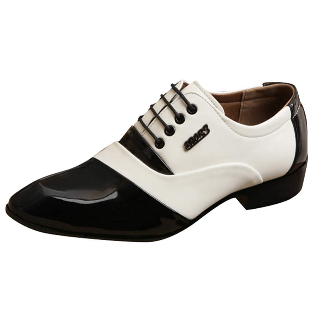 **Men's Genuine Leather Dress Shoes - Comfortable Business & Wedding Oxfords - Brown Lace-Up Formal Shoes for Office, Parties & Special Occasions**