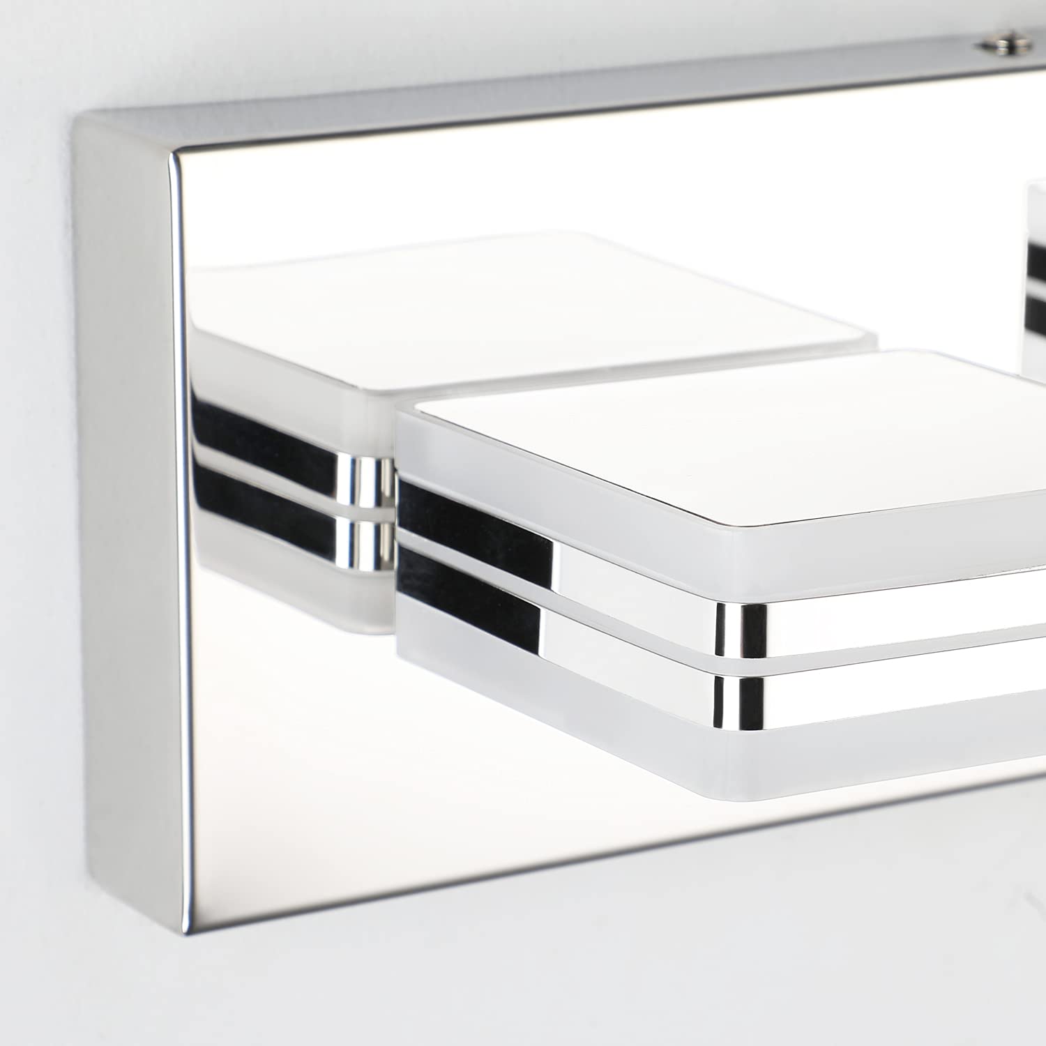 Modern Dimmable LED Bathroom Vanity Lights - Chrome 5 Lights for Mirror & Wall - Perfect for Makeup & Grooming