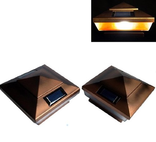 12-Pack Solar Copper Post Cap Lights for Garden Deck & Fence - 4