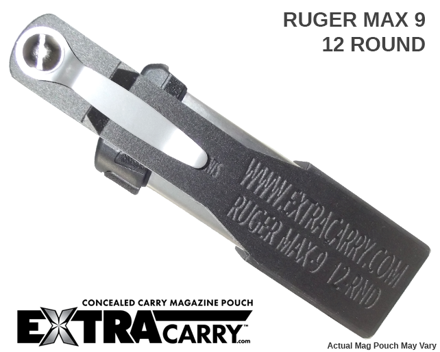 Ruger MAX 9 9mm 12 Round Magazine Pouch - Tactical Concealed Carry Holster for Pistol Accessories & Range Shooting Gear