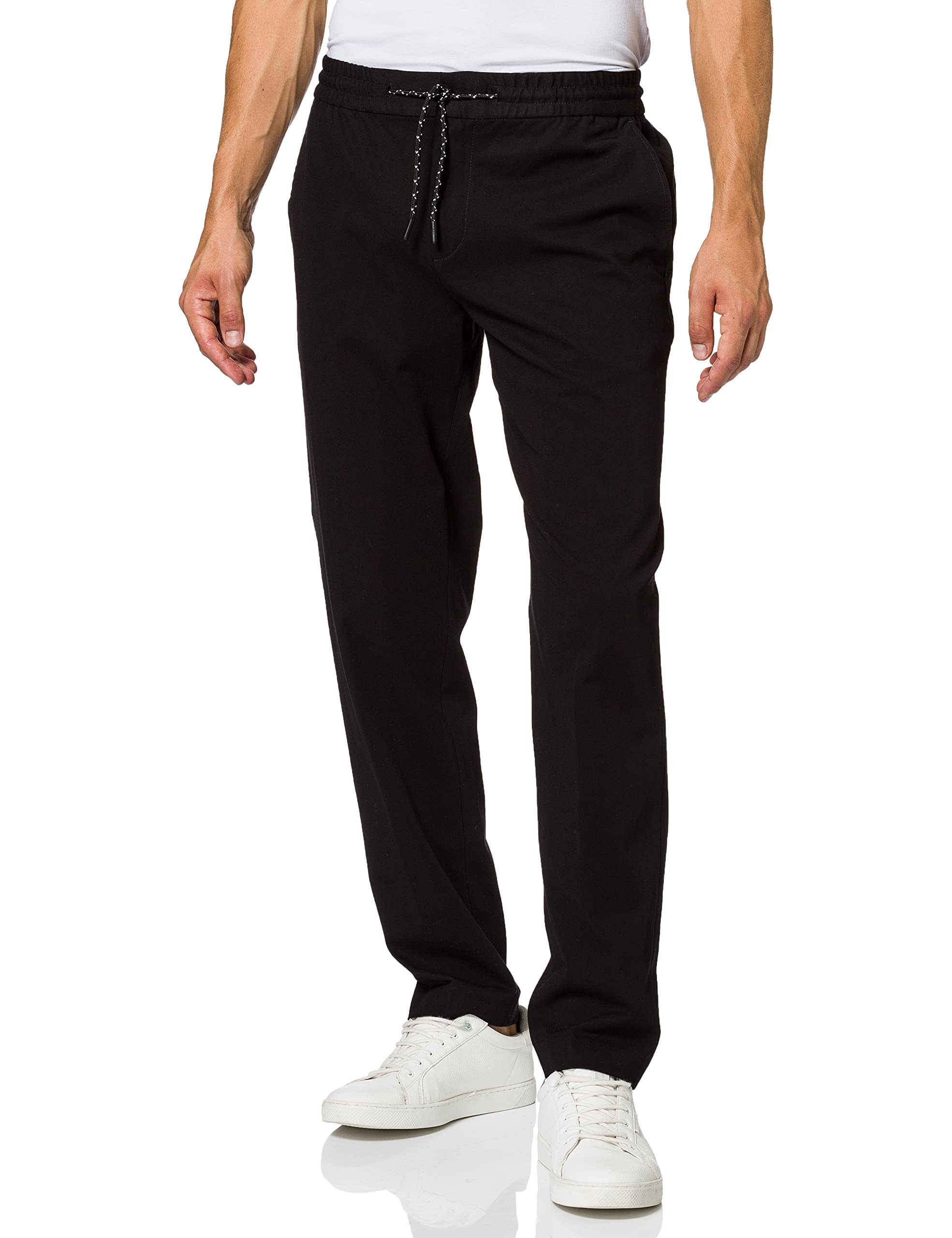 Armani Exchange Men's Bi-Stretch Rayon Polyester Twill Drawstring Pants - Comfortable Casual & Business Travel Trousers for Work & Weekend Wear