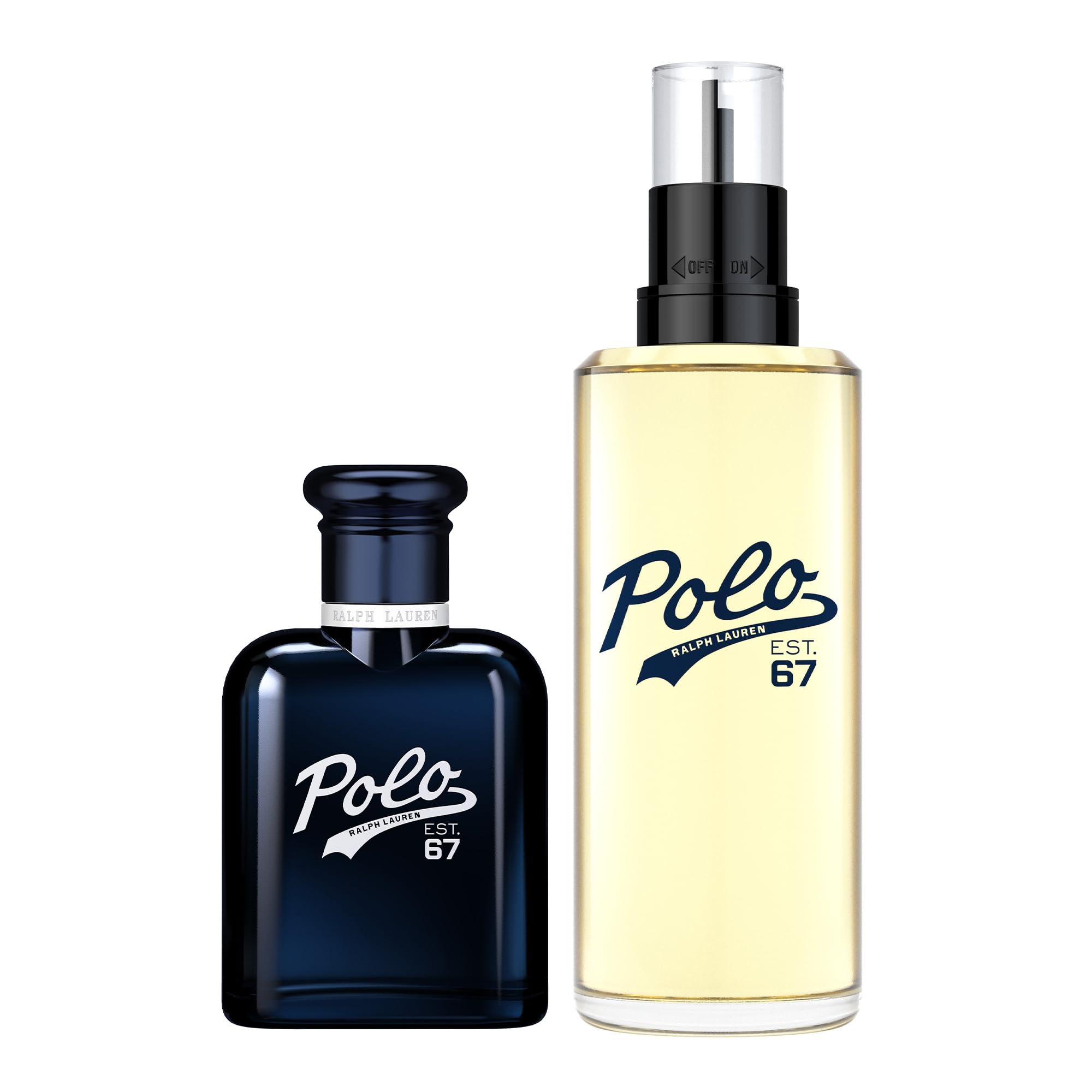 Ralph Lauren Polo 67 Men's Cologne Refill Set - Woody & Solar Fragrance with Sunflower, Bergamot & Patchouli - 2.5 Fl Oz EDT & 5.1 Fl Oz Refill Bottle - Perfect for Daily Wear, Office & Special Occasions