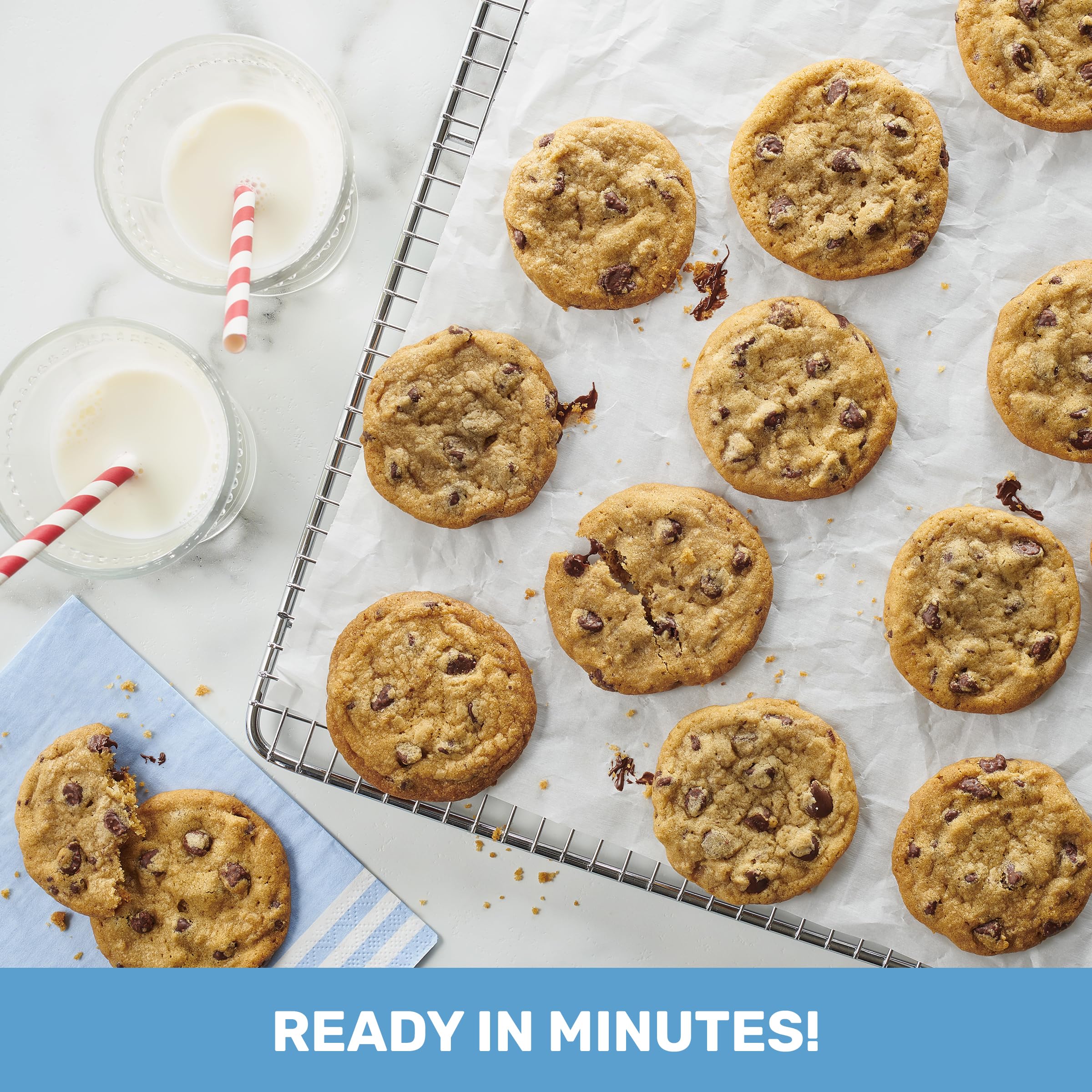 Pillsbury Chocolate Chip Cookie Dough - Ready to Bake or Eat, 16 oz (Makes 24 Cookies) - Perfect for Parties, Snacks & Holiday Baking