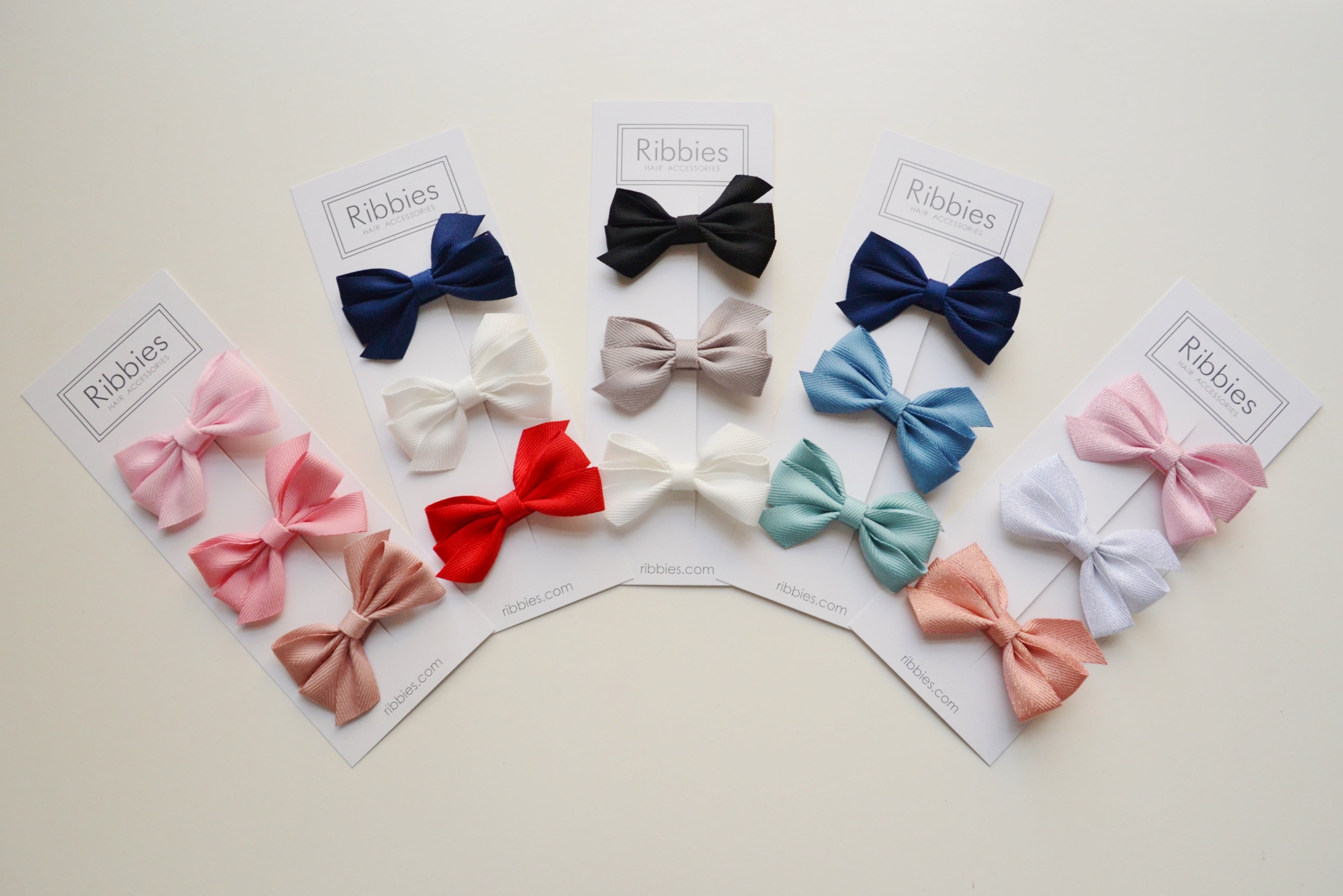 Set of 3 Medium Triple Bows Hair Accessories - Navy, White & Red Ribbon Hair Clips for Women & Girls - Perfect for Parties, Weddings & Everyday Wear