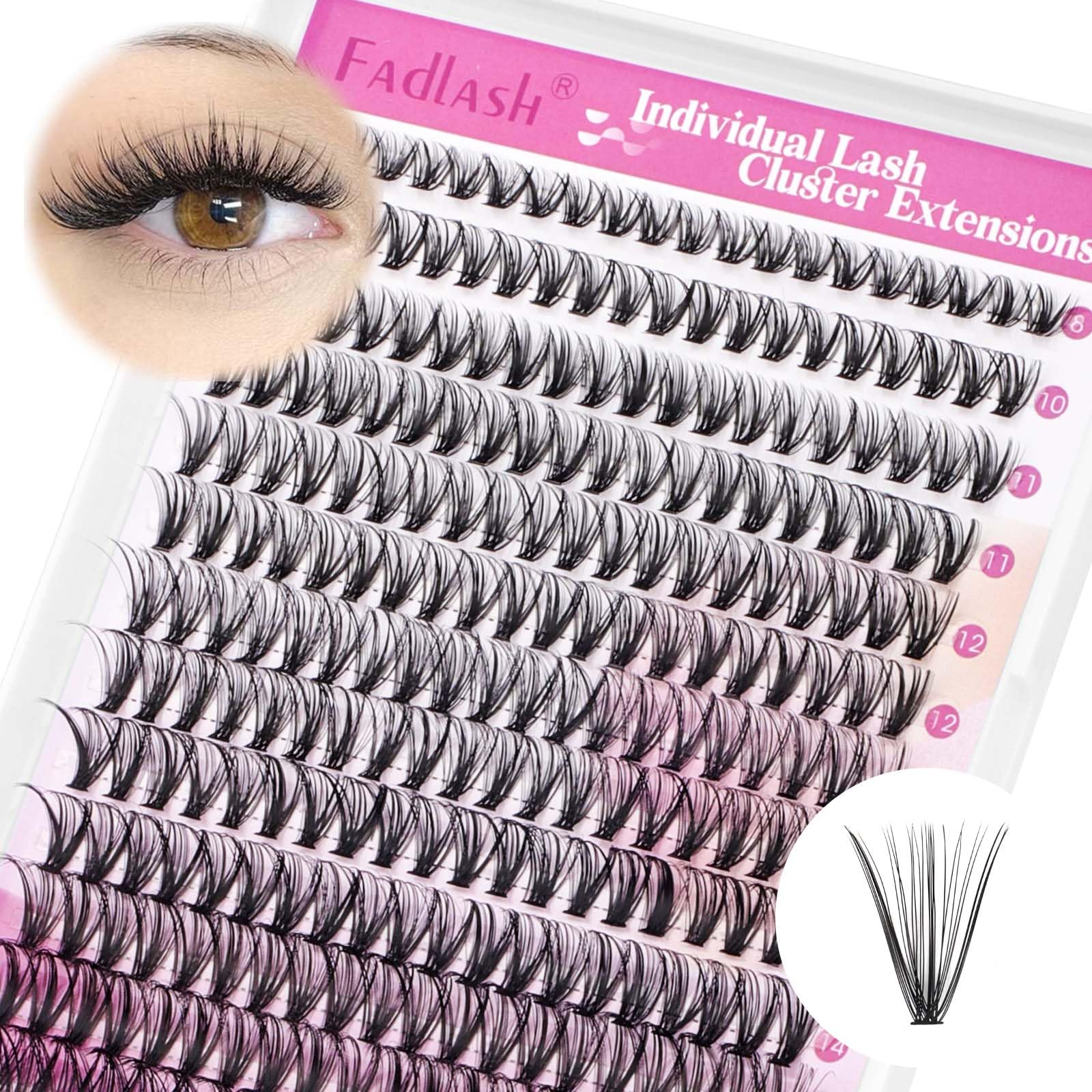 **200pcs 30D Black Mink Lash Clusters Extensions - DIY Individual Cluster Lashes Mixed Tray (8-16mm) for Professional Makeup & Under Eyelashes - Perfect for Bridal, Party & Everyday Glam**
