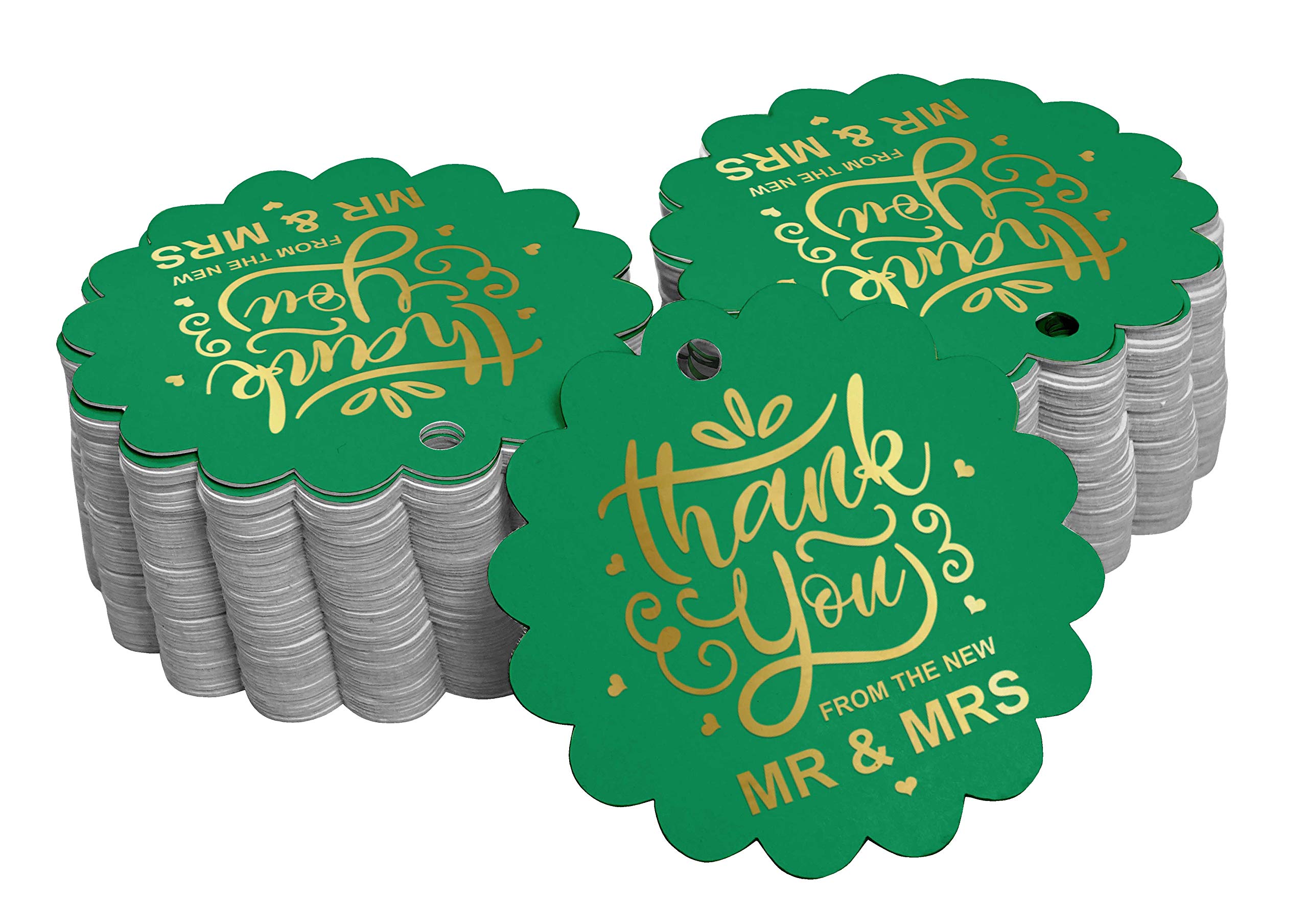 100pcs Real Gold Foil Wedding Thank You Tags - Elegant Favor Hang Tags for Bridal Shower, Anniversary & Special Events - Premium Quality Paper Gift Tags