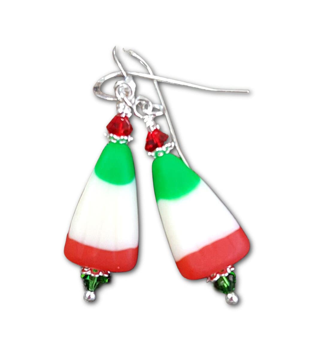 Christmas Candy Earrings - Sterling Silver Dangle Earrings for Women, Holiday Party Jewelry Gift for Christmas, Halloween, Valentine's Day