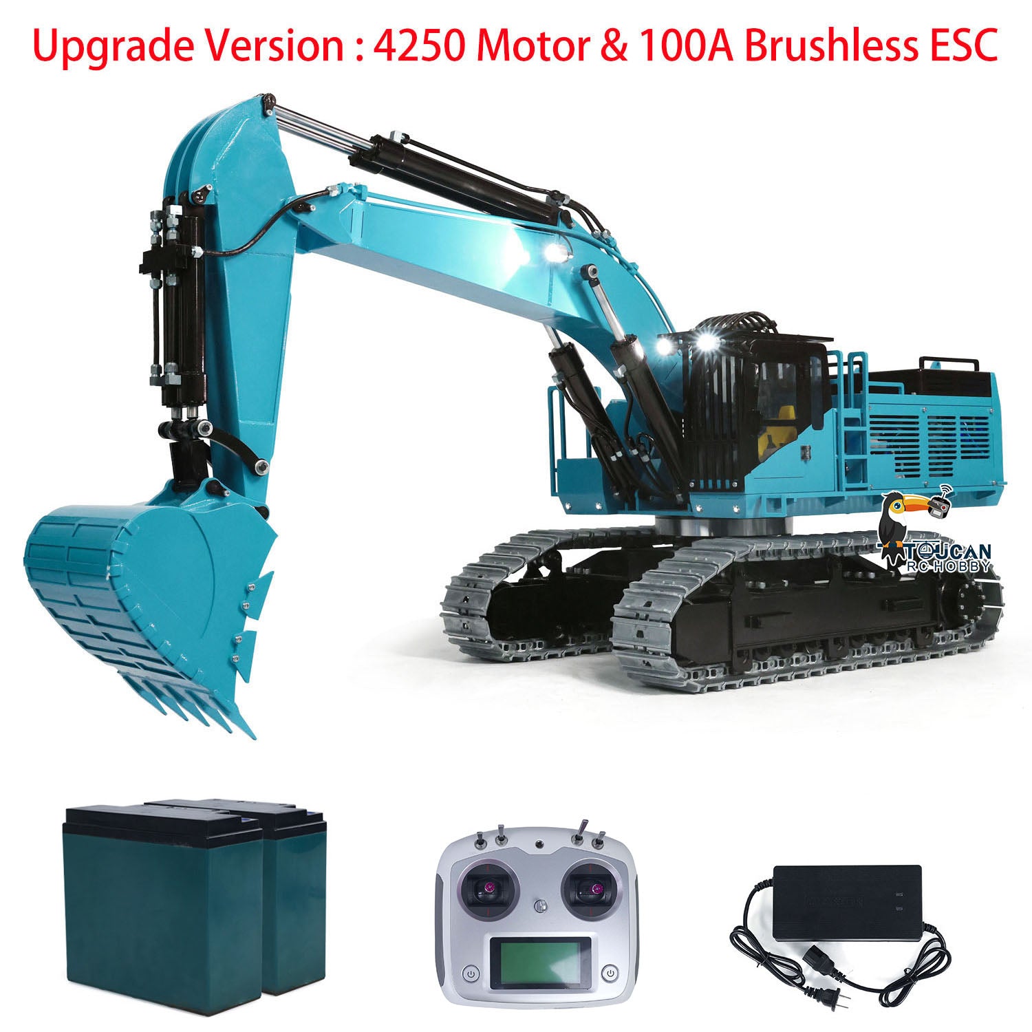 1/8 Scale 385CF Hydraulic RC Excavator - Metal Construction Remote Control Toy with ESC & Servo Motor (Ready to Run, Pre-Assembled & Painted) - Perfect for Construction Enthusiasts, RC Hobbyists & Outdoor Play