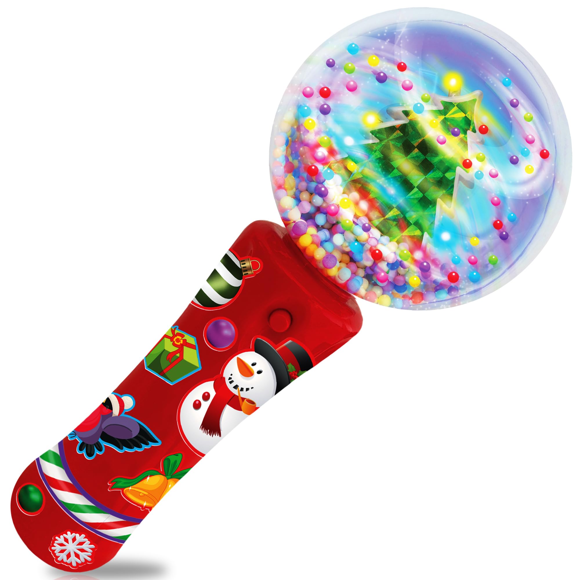 ArtCreativity 7.5 Inch LED Light Up Spinner Wand - Christmas Sensory Toy for Kids with Autism - Includes Batteries - Perfect for Holiday Parties, Autism Therapy & Calming Activities