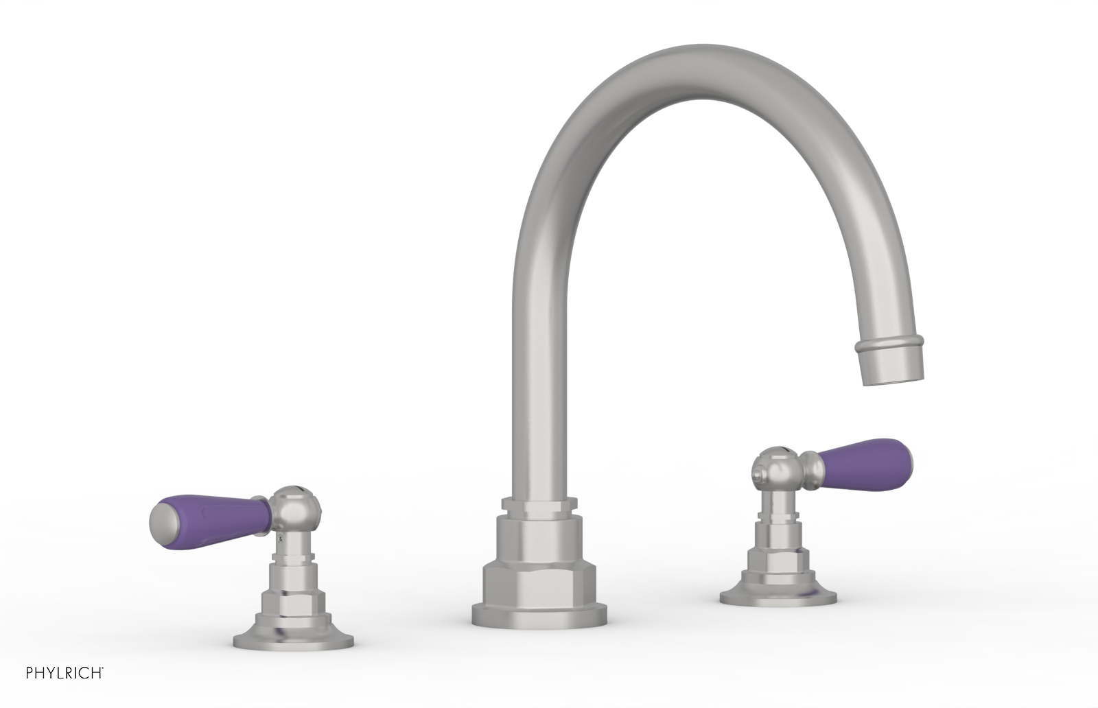Jamestown Deck Tub Set with Lever Handles & Purple Accents - 165